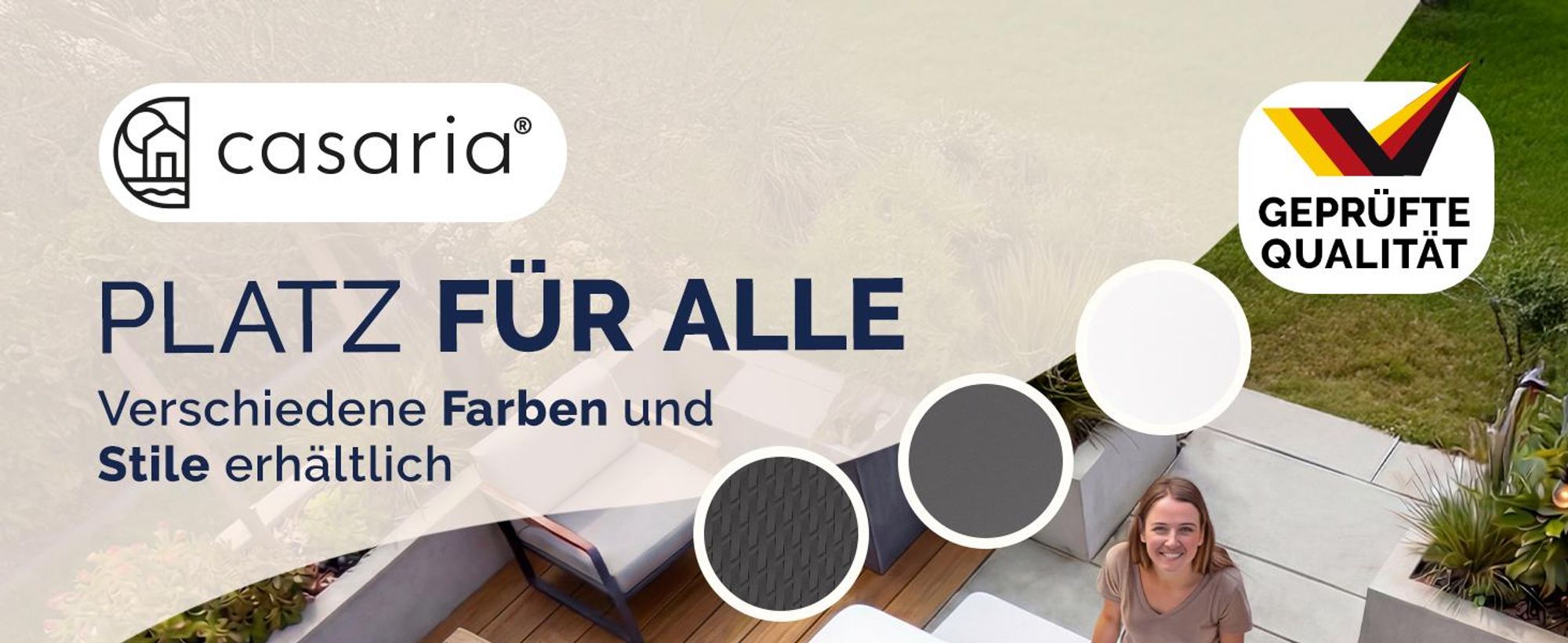 CASARIA Bierzeltgarnitur 180 cm 3-teilig für 8 Personen