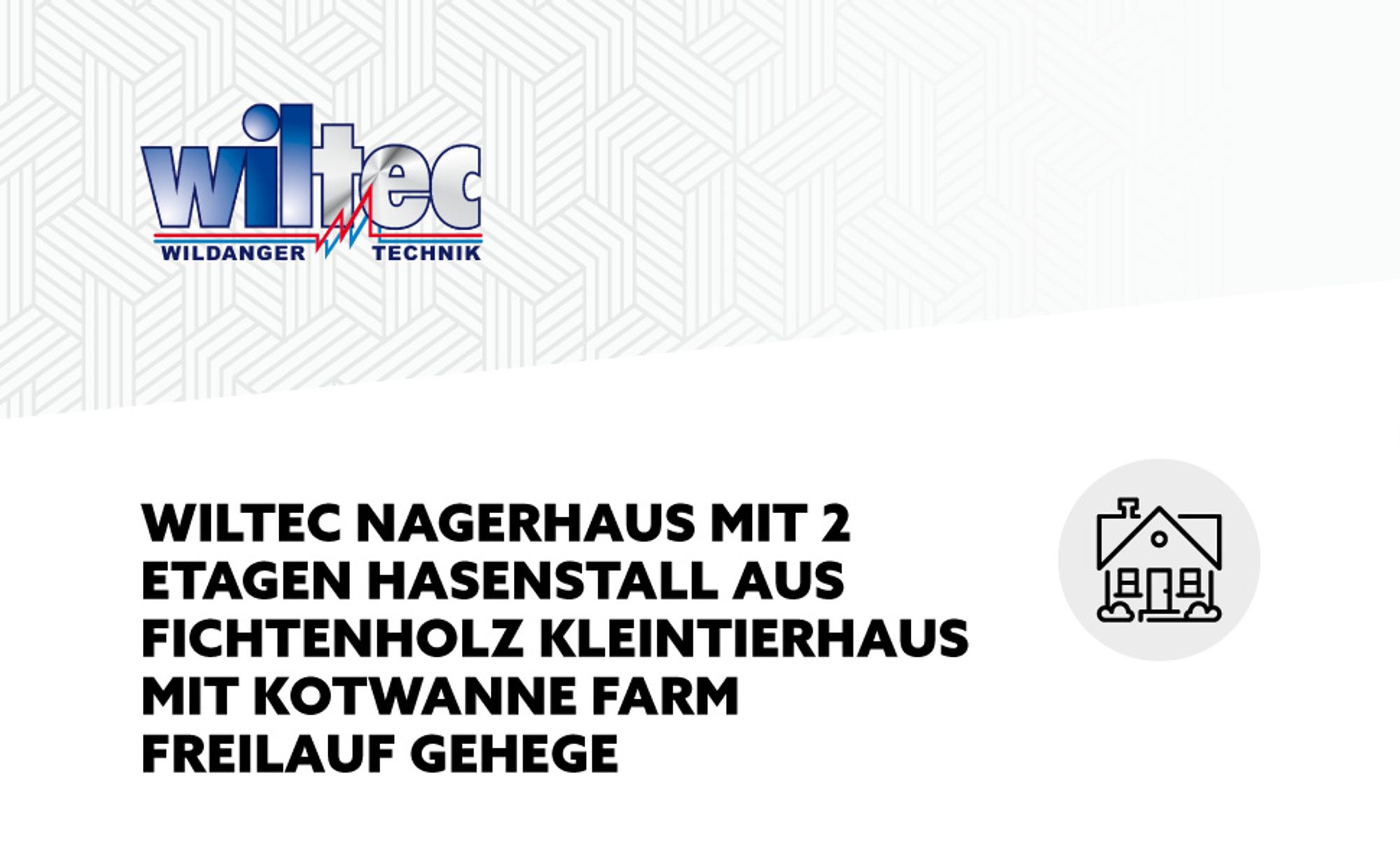 Wiltec 2 Etagen Nagerhaus 1470 x 520 x 855 mm, Hasenstall zweistöckig aus Fichtenholz, mit Bitumeneindeckung und Kotwanne, Kleintierhaus Freilauf Gehege
