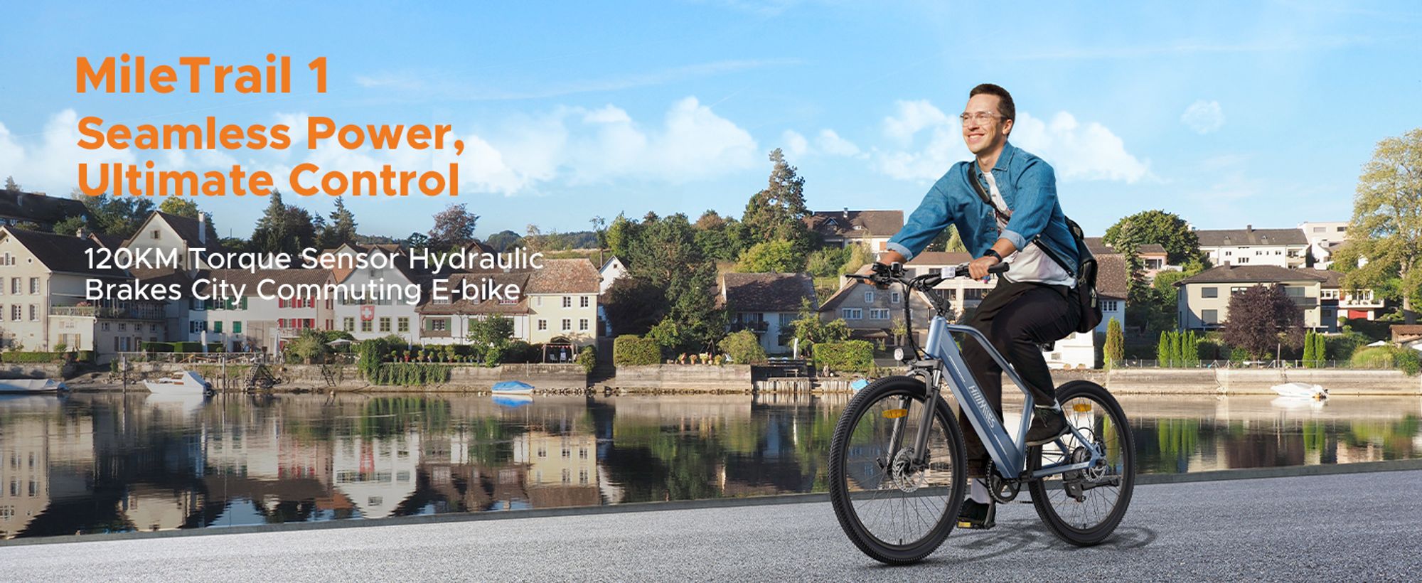 HillMiles E Bike, Trekking e-bike  mit Drehmomentsensor und hydraulischen Bremsen, 36V 13AH herausnehmbare Akku bis 100KM, 25 km/h, Mile Trail