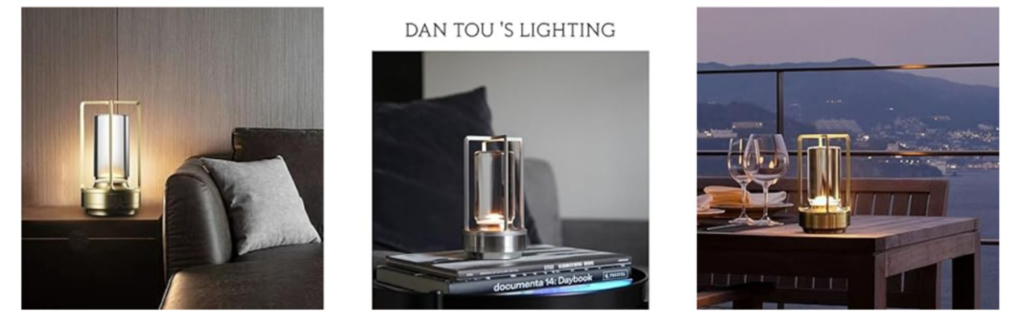 Kabellose dimmbare LED Touch Tischlampe Lampe,3-Farben Stufenlos Dimmbar,Wohnzimmer Nachttischlampen,USB wiederaufladbar Campinglampen,Gold