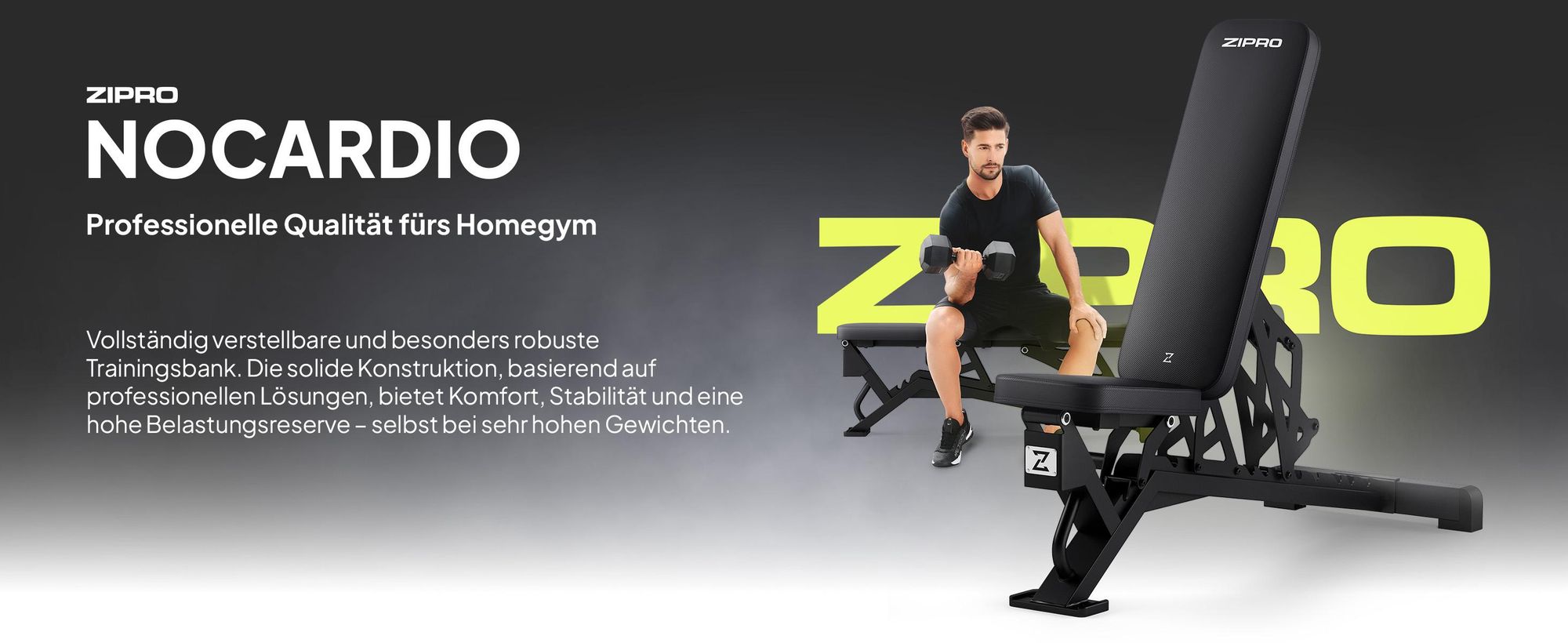 Zipro Nocardio Verstellbare Trainingsbank - Hantelbank für Heimtraining, Multifunktion Hantelbank set mit Gewichten KlappbarVerstellbar Multifunktion