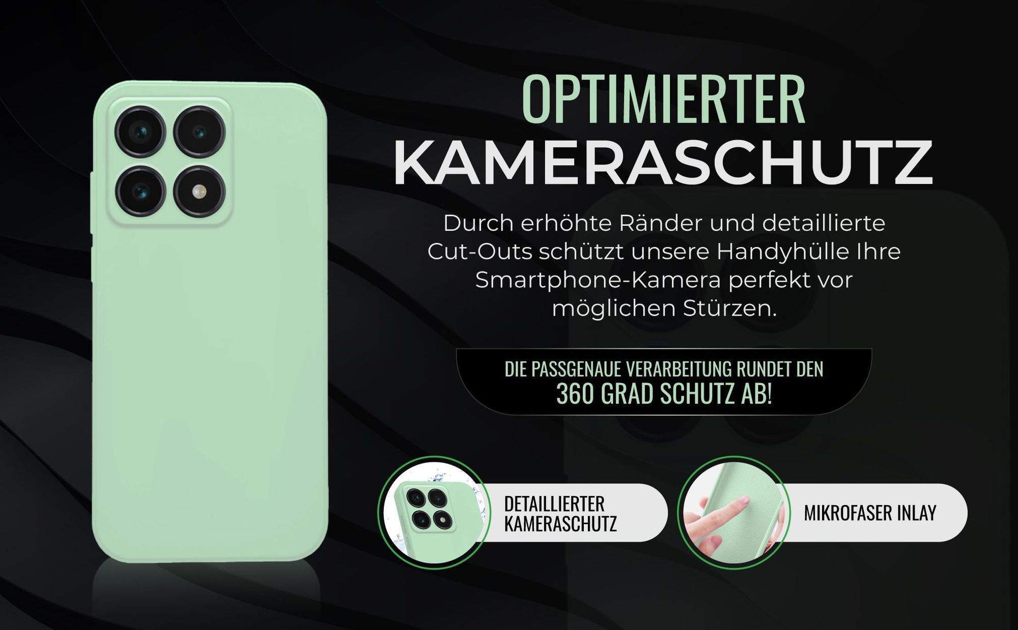 Handyhülle in Türkis für Xiaomi 14T Pro in detailliertem Kamera Cutout