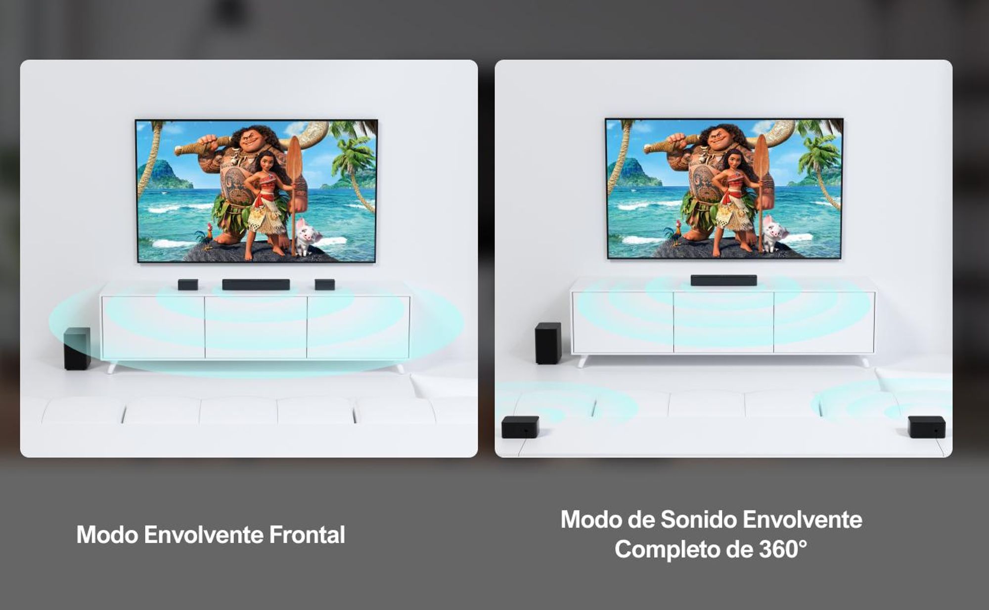Barra de sonido ULTIMEA 5.1 con Dolby Atmos, sistema de sonido envolvente 3D con subwoofer, 2 altavoces traseros, barra de sonido Bluetooth 5.3 con ecualizador de graves ajustable