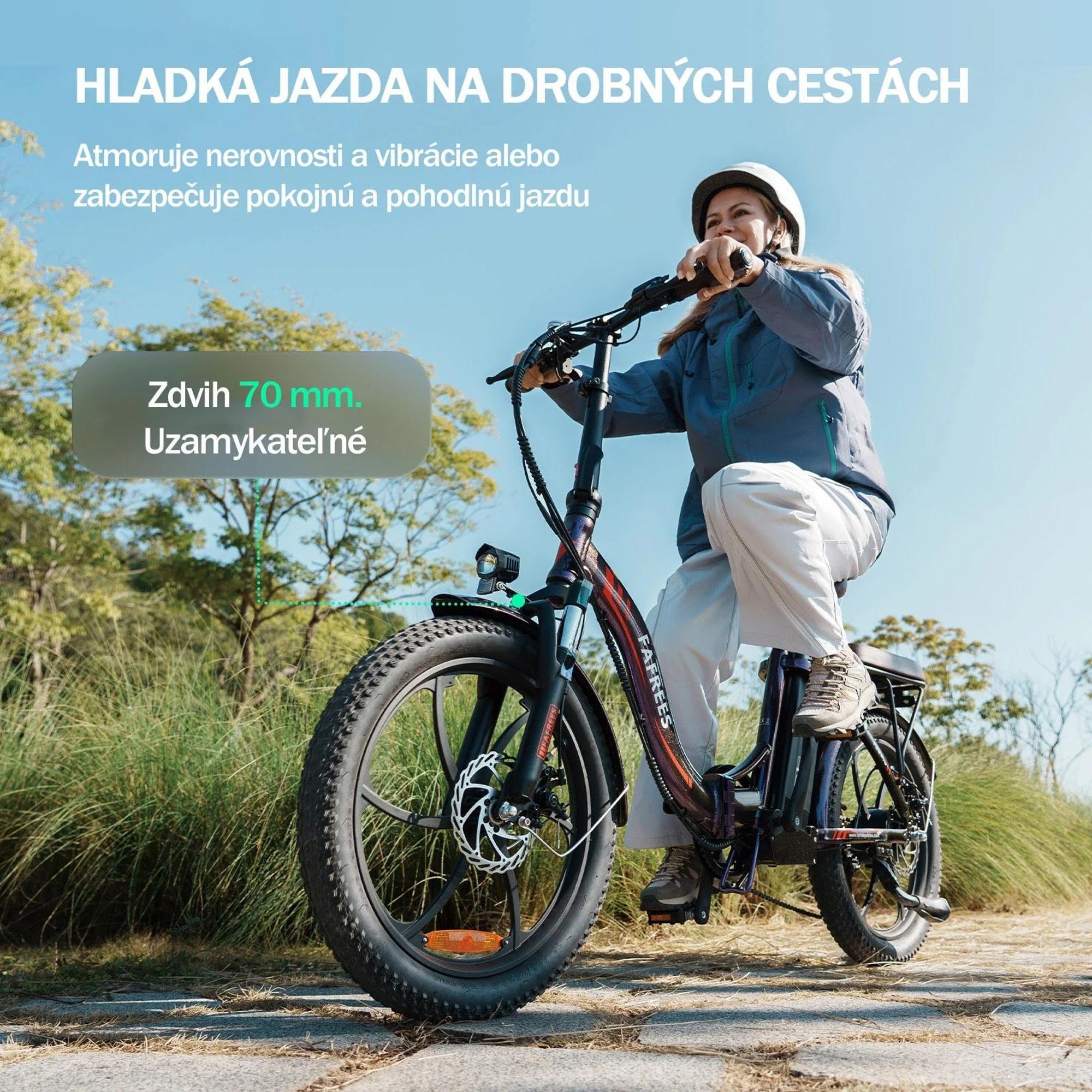 E-bike FAFREES F20 Pro - Motor 250W Batéria 36V20Ah Pneumatiky 20" Mechanická Kotúčová Brzdy - Oslnivá Modrá