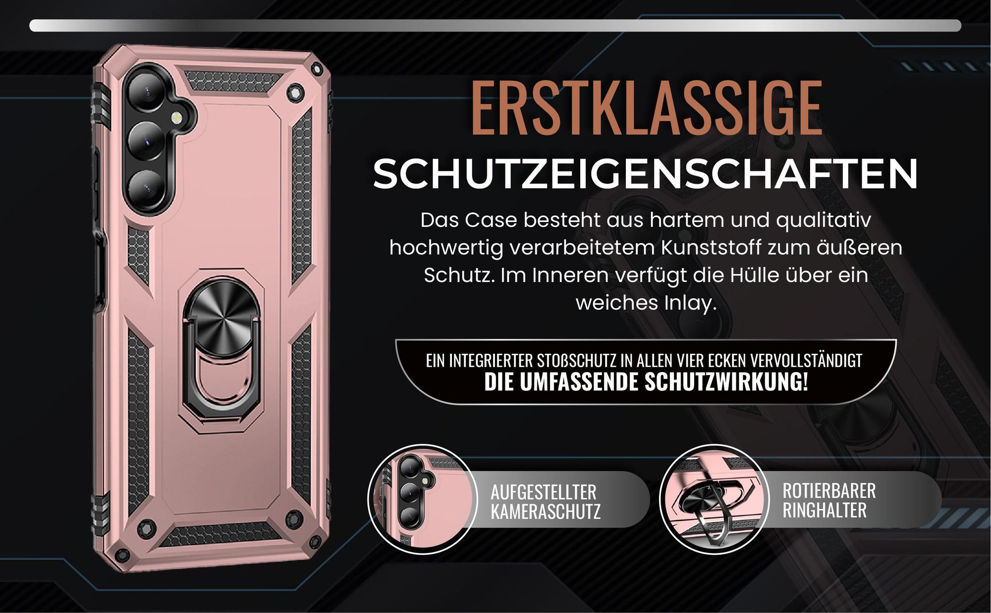 Handycase in Rosegold für Samsung Galaxy S24 FE mit Kameraschutz
