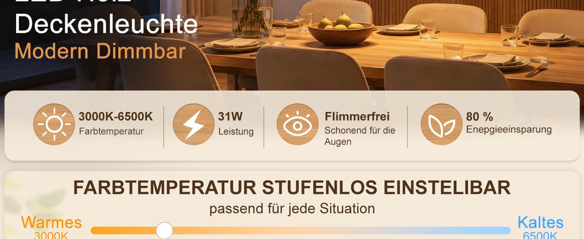 Suspension ZMH, lampe pour table à manger, abat-jour en bois, lampe pour salle à manger, variateur LED, suspension noire, 31W, avec télécommande, réglable en hauteur, idéale pour la salle à manger et la cuisine