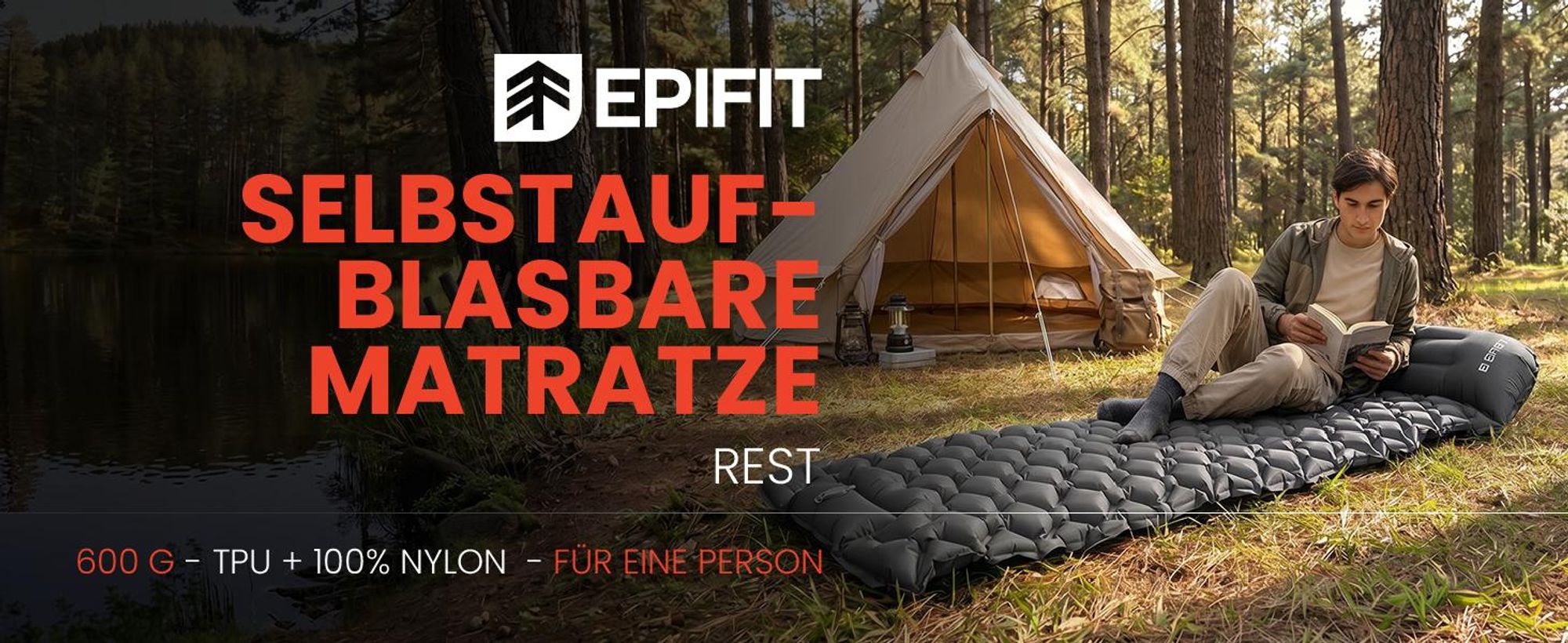 Graue Selbstaufblasende Isomatte Luftmatratze Schlafmatte Matratze Camping