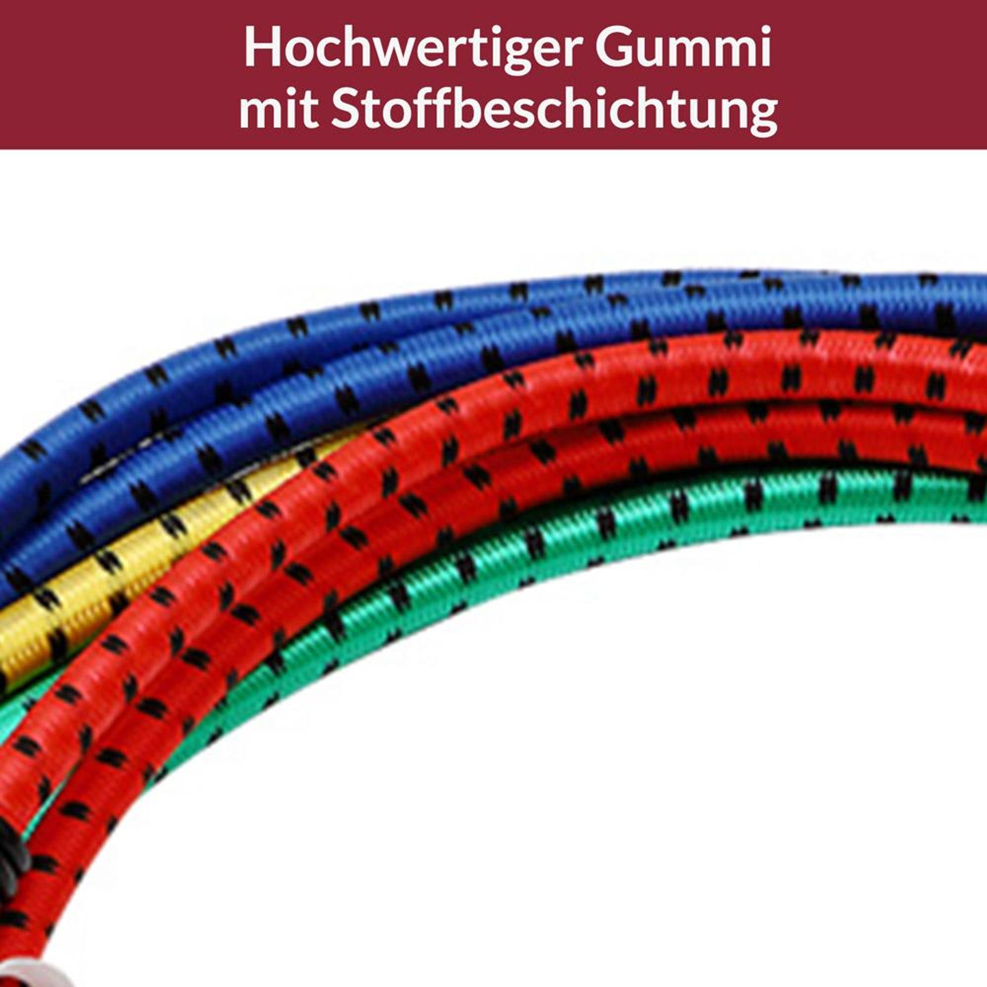 MONZANA 8x Spanngummi mit Haken Wetterfest 4 Längen bis 100cm