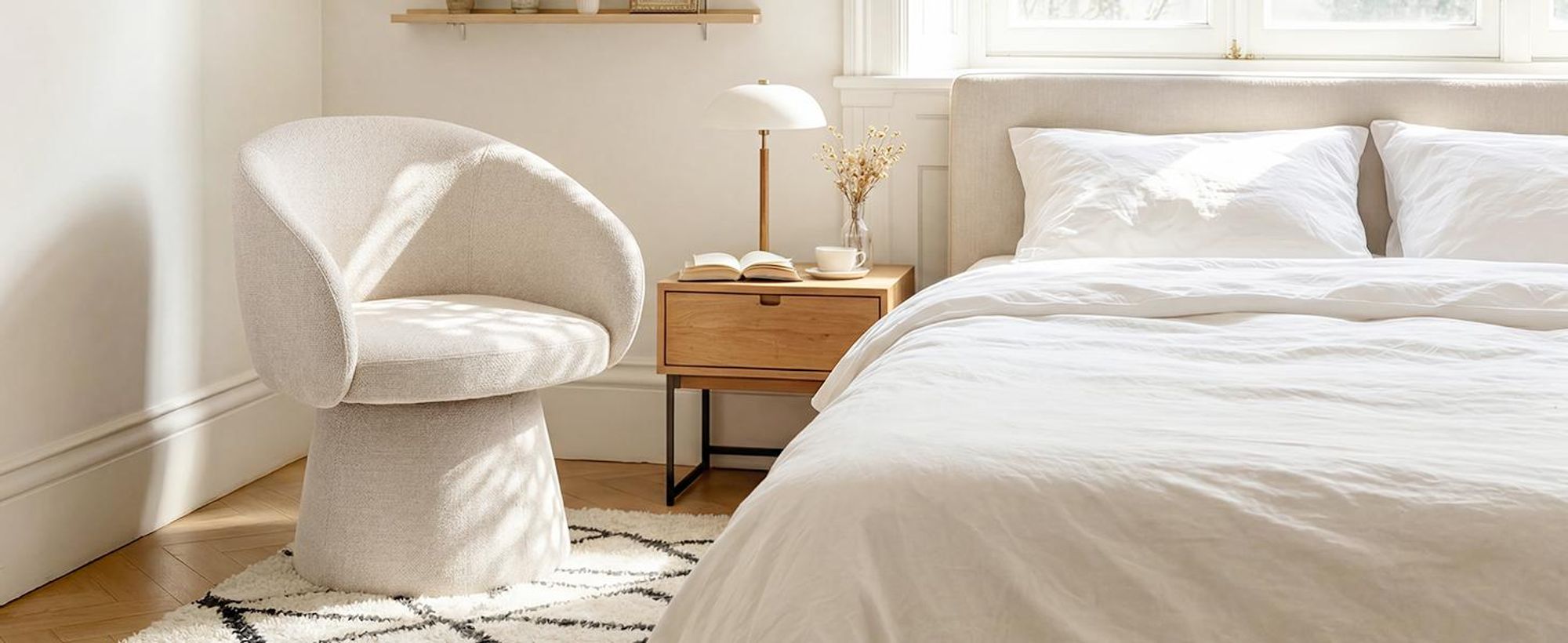 Duhome Sessel Wohnzimmer Beige Drehstuhl aus Leinen Loungesessel Design Modern Polsterstuhl für Schlafzimmer Esszimmer Büro