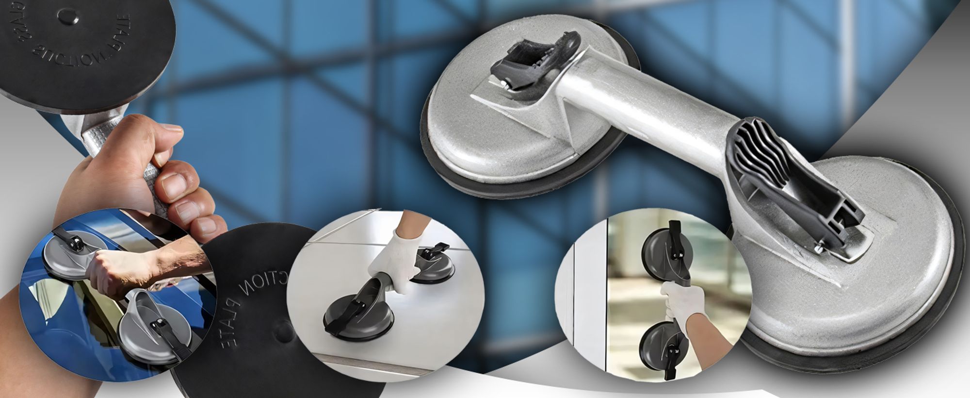 Saugheber Glassauger Vakuumheber Alu – 100 kg Tragkraft, ergonomischer Griff, für Transport von Glas, Fliesen & Platten, rutschfest & sicher Retoo