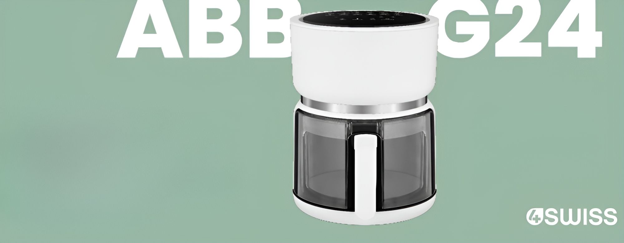4Swiss ABB-G24 Pure Glass Heißluftfritteuse 3L Air Fryer mit Glasschublade Touchscreen 1200W Fettfrei Heißluftofen Fritteuse ohne Öl Backen