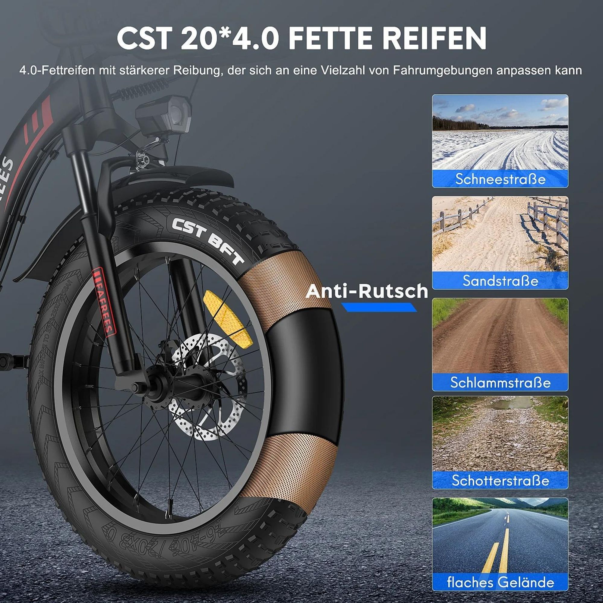 Electric Bike FAFREES F20 Max - Batterie 48V30AH 20" Reifen Mechanische Scheibenbremse - Rot