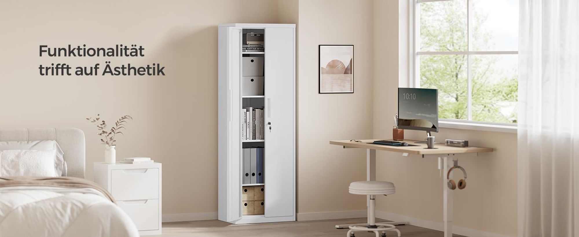 SONGMICS Aktenschrank, Mehrzweckschrank, Stahl-Aufbewahrungsschrank, 5 Ebenen, verstellbare Ablagen