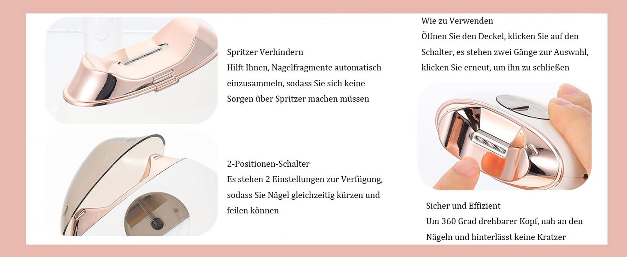 Elektrischer Nagelknipser, Nagelfeile, Nageltrimmer, Nagelschneider, Nagelschere, Elektrische Nagelfeile, Elektrischer Nagelknipser, Maniküre-Werkzeug