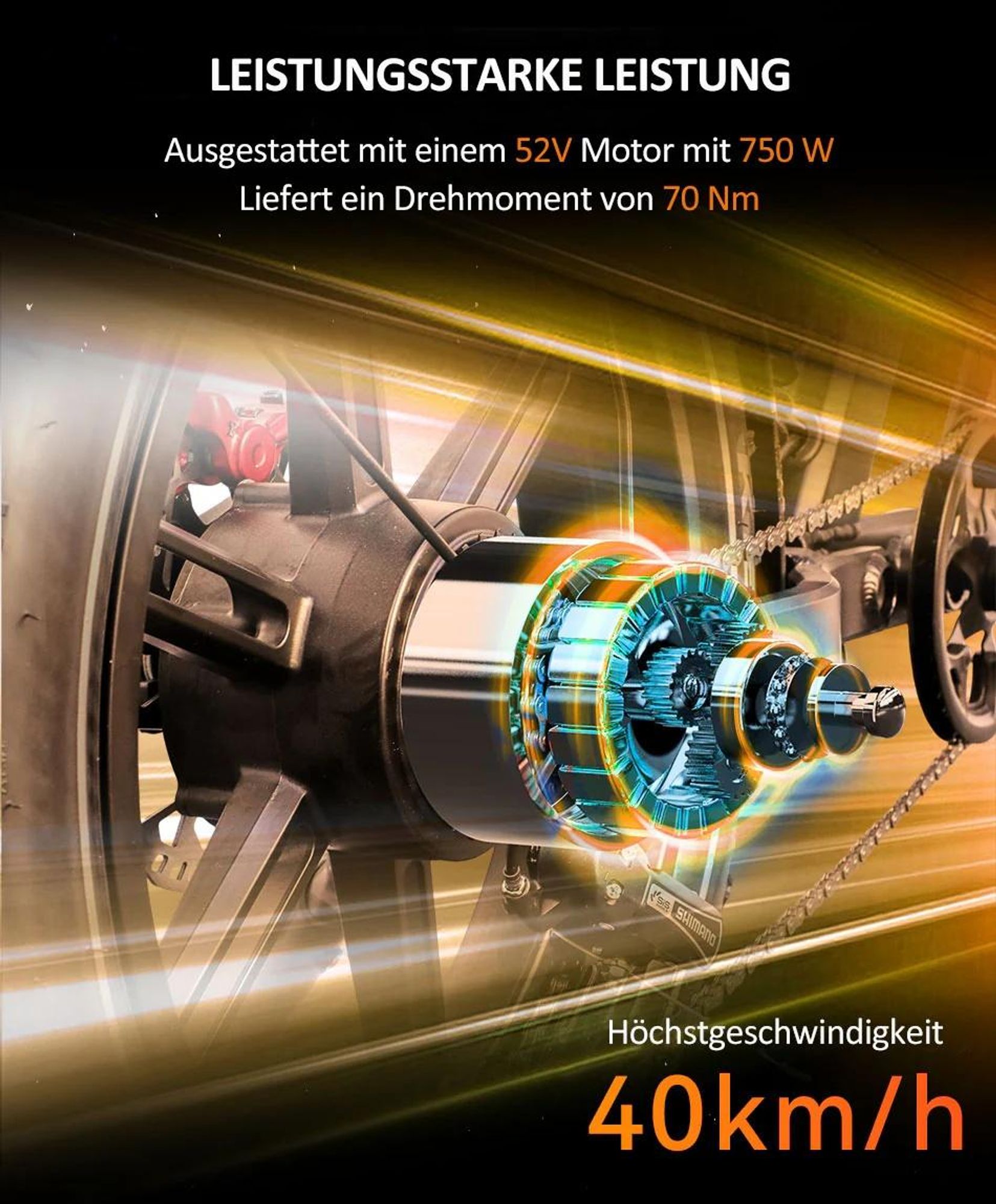 DUOTTS F20 Elektrisches Fahrrad - 52V 27AH Batterie mit Hydraulischen Scheibenbremsen - Schwarz