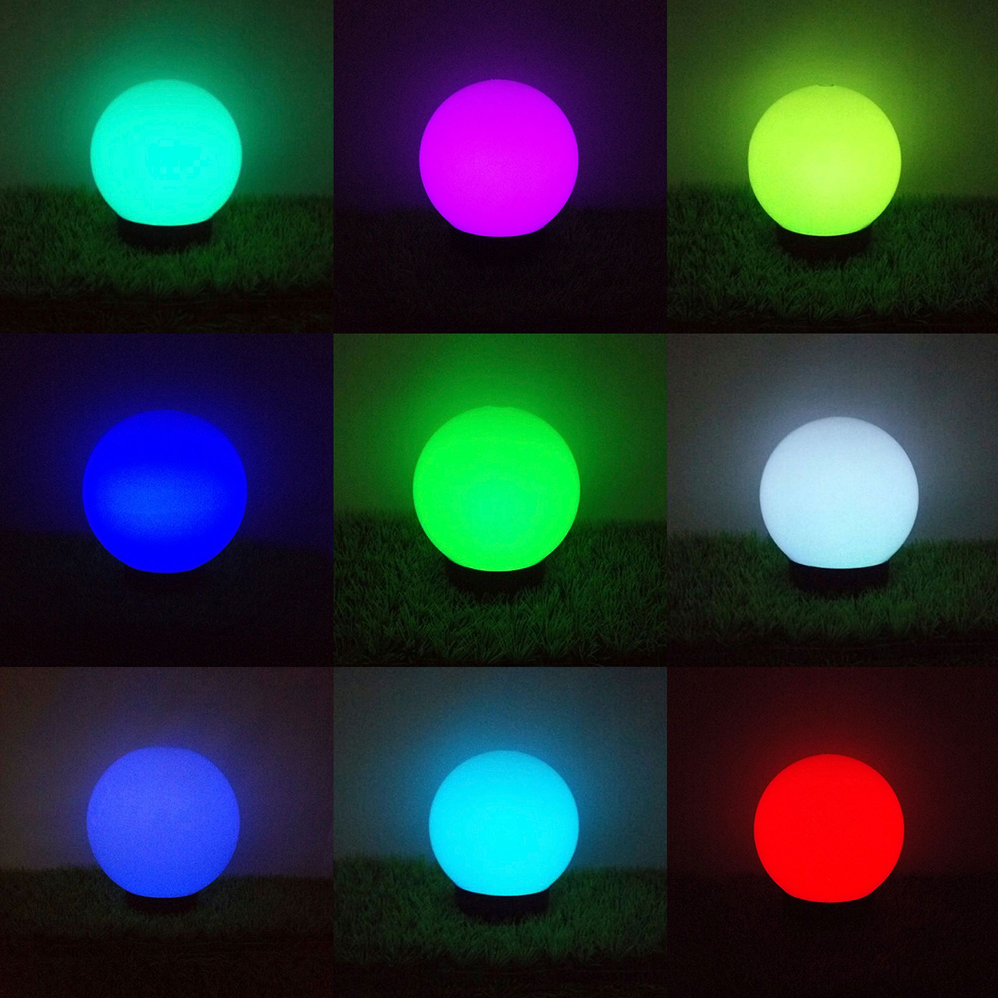 4x Garten LED Solar Kugel Lampe 30cm RGB IP44