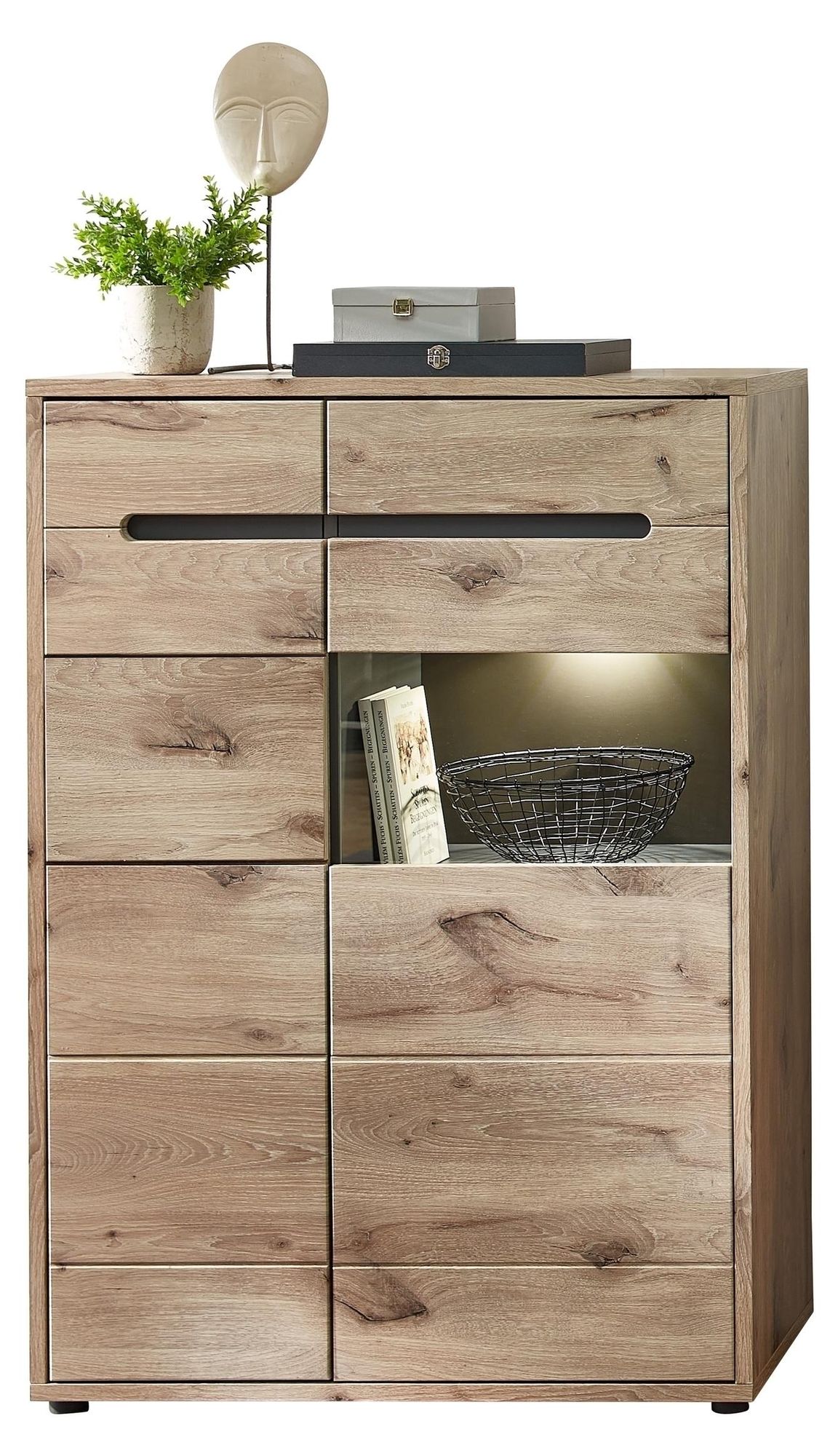 freiraum BELLANO Vitrine klein – Stauraumvitrine mit moderner LED‑Beleuchtung