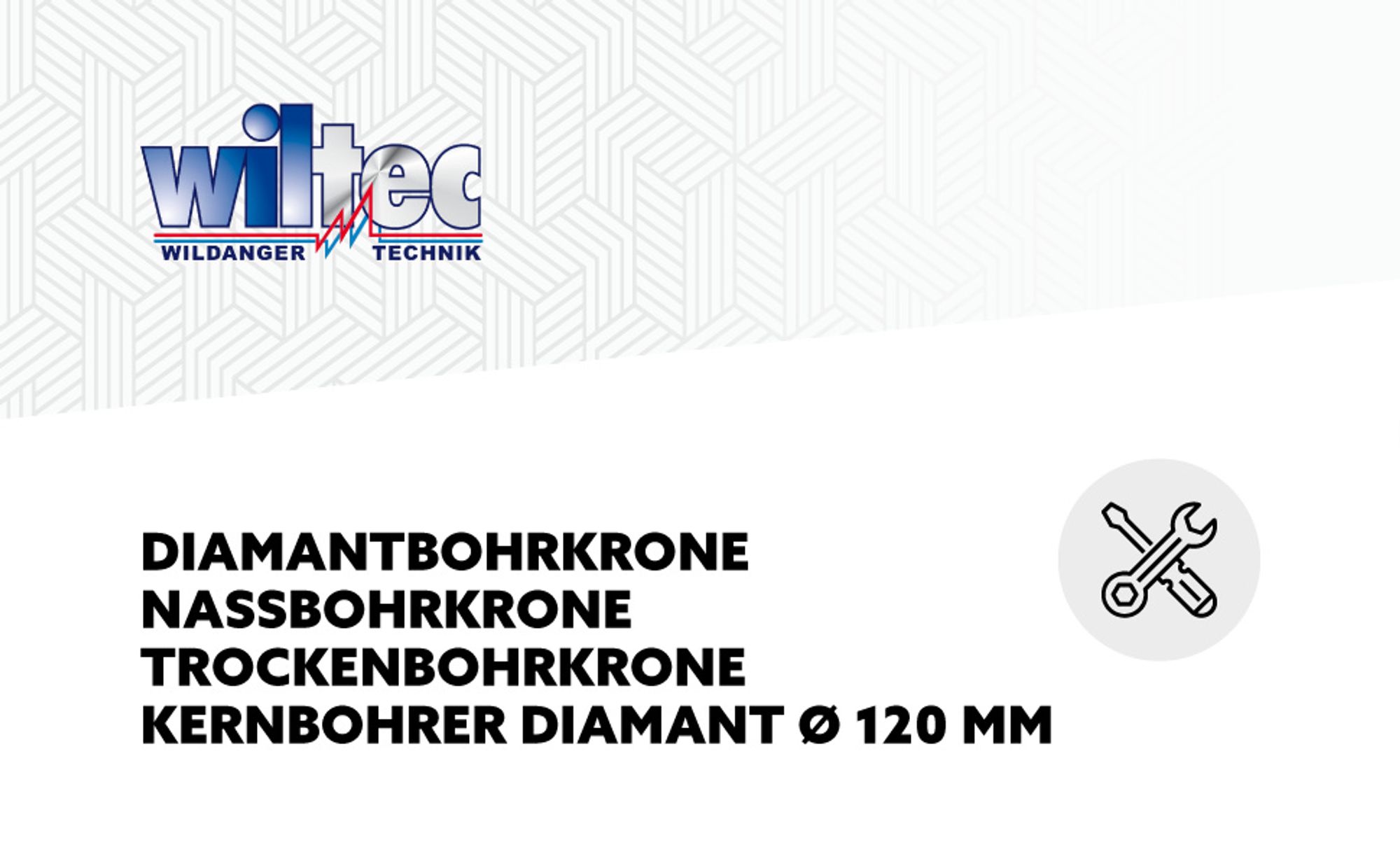 Wiltec Diamantbohrkrone ⌀120 mm 1 1/4 UNC 400 mm für Kernbohrgeräte, Kernbohrkrone aus Sintermetall, Nassbohrkrone, Trockenbohrkrone