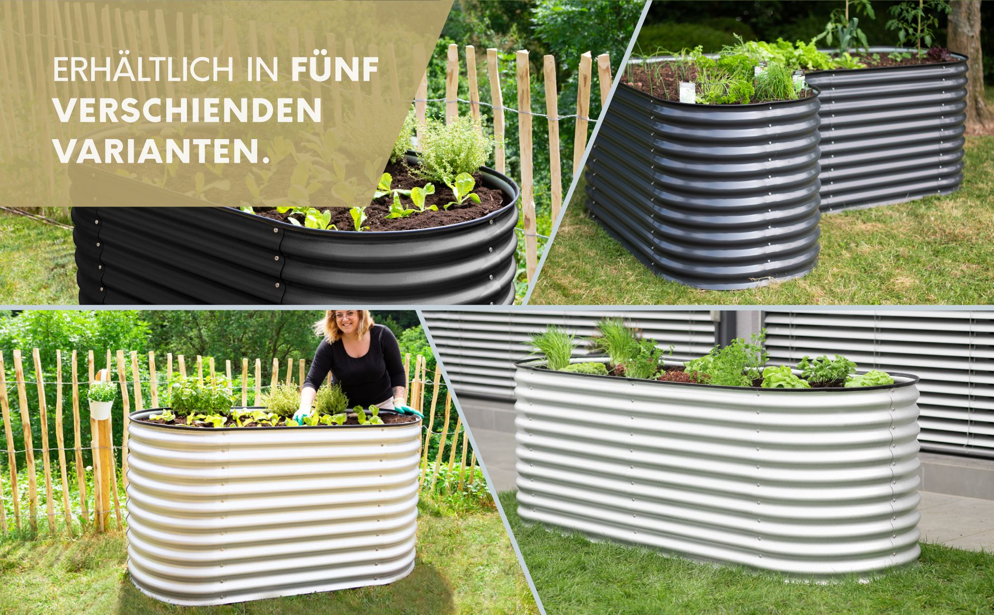 Westmann Grow Faster M Metall Hochbeet aus Wellblech Silber