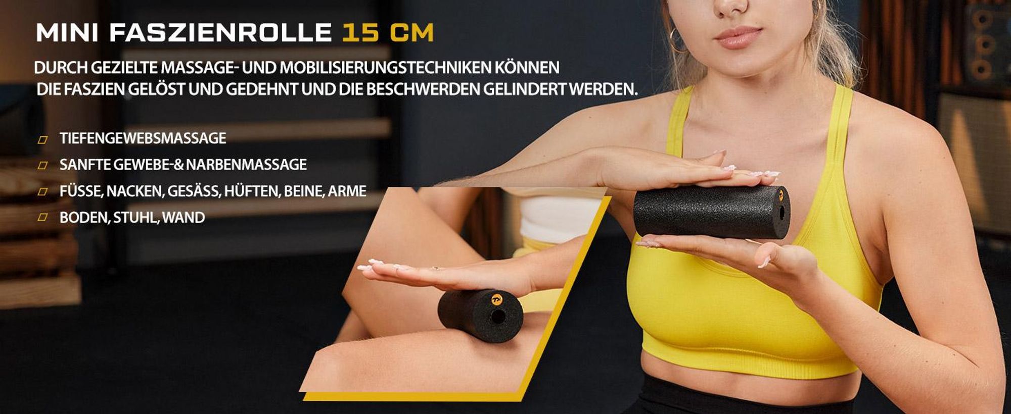 TREX SPORT Mini Faszienrolle Massageball 4er Set TX-025EPS |EPP Massagerolle, Massagebälle | Triggerpunkt, Rückenmassage, Selbstmassage, Tragetasche