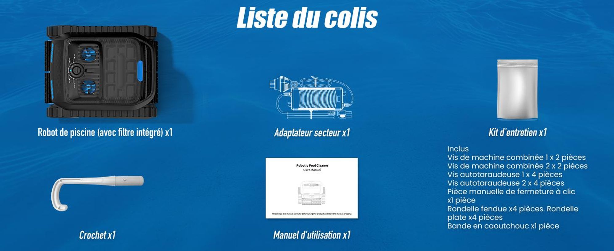 Robot de piscine AIRROBO CP400 Lite Robot nettoyeur de piscine pour sol/murs/ligne d'eau, aspirateur de piscine sans fil, autonomie de 150 min