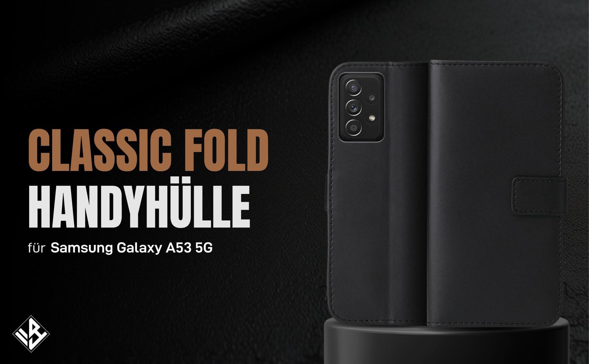 Schwarze Klapphülle für Samsung Galaxy A53 5G mit Wallet-Funktion