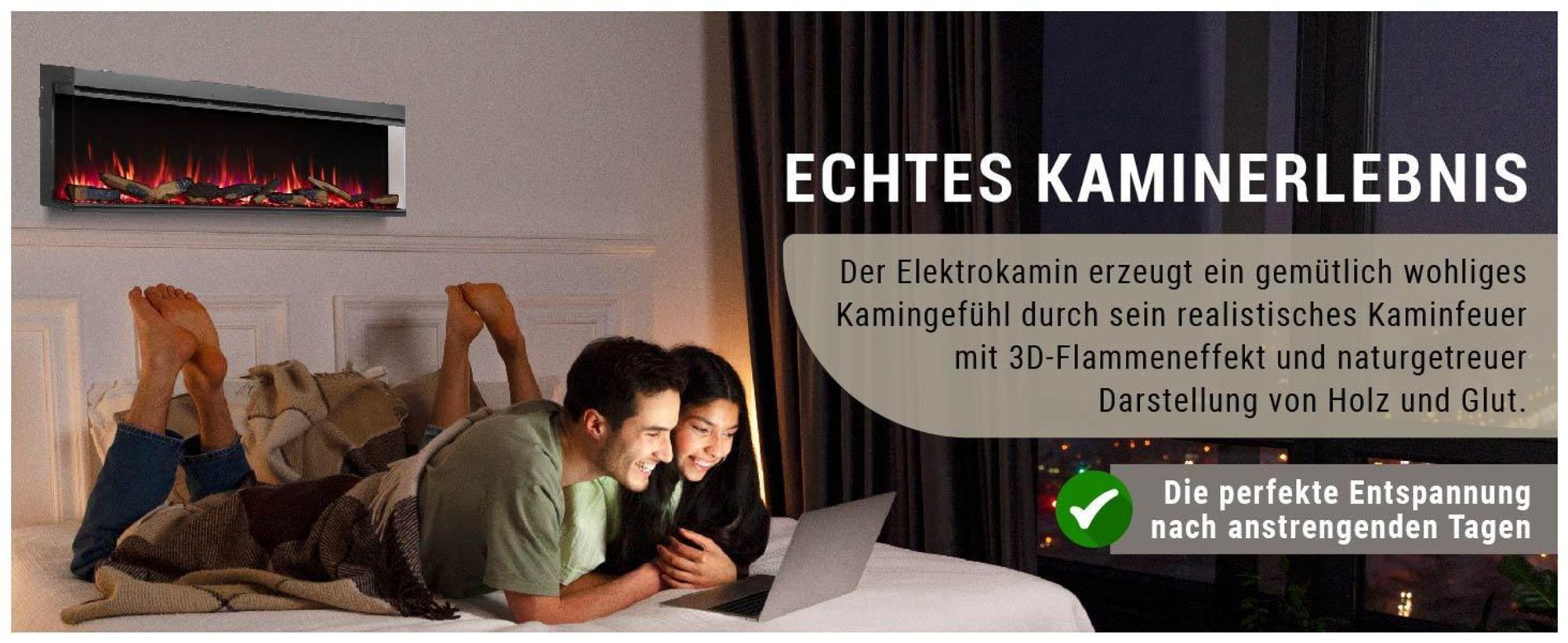 Elektrokamin Einbaukamin BALDERIA Athena 72 – Heizung bis 1500 W, schwarz