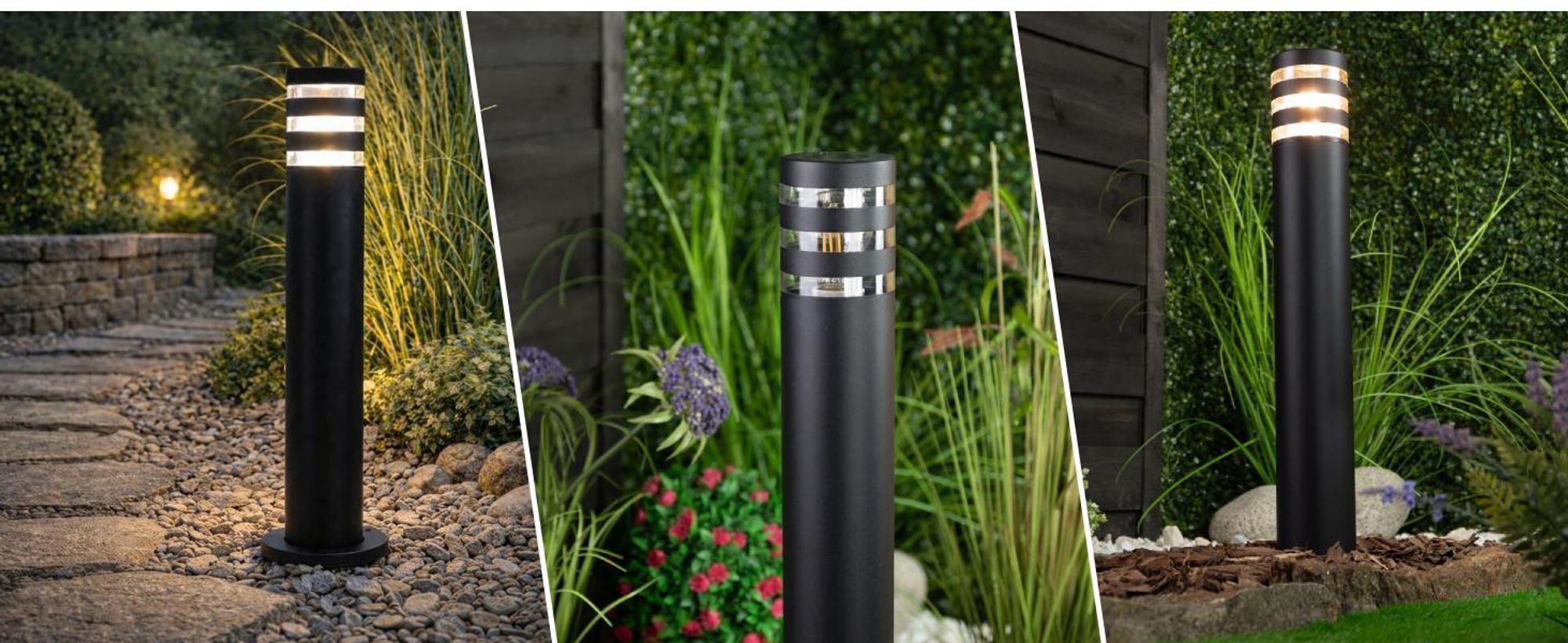 LUMILED Wegeleuchte Außen 40 cm E27 Fassung IP54 Spritzwasserdicht Schwarz, Pollerleuchte Gartenleuchte Stehlampe für Terrasse und Wege, Außenleuchte aus Aluminium, max. 13W Außenbeleuchtung Gartenleuchte Wegelampe