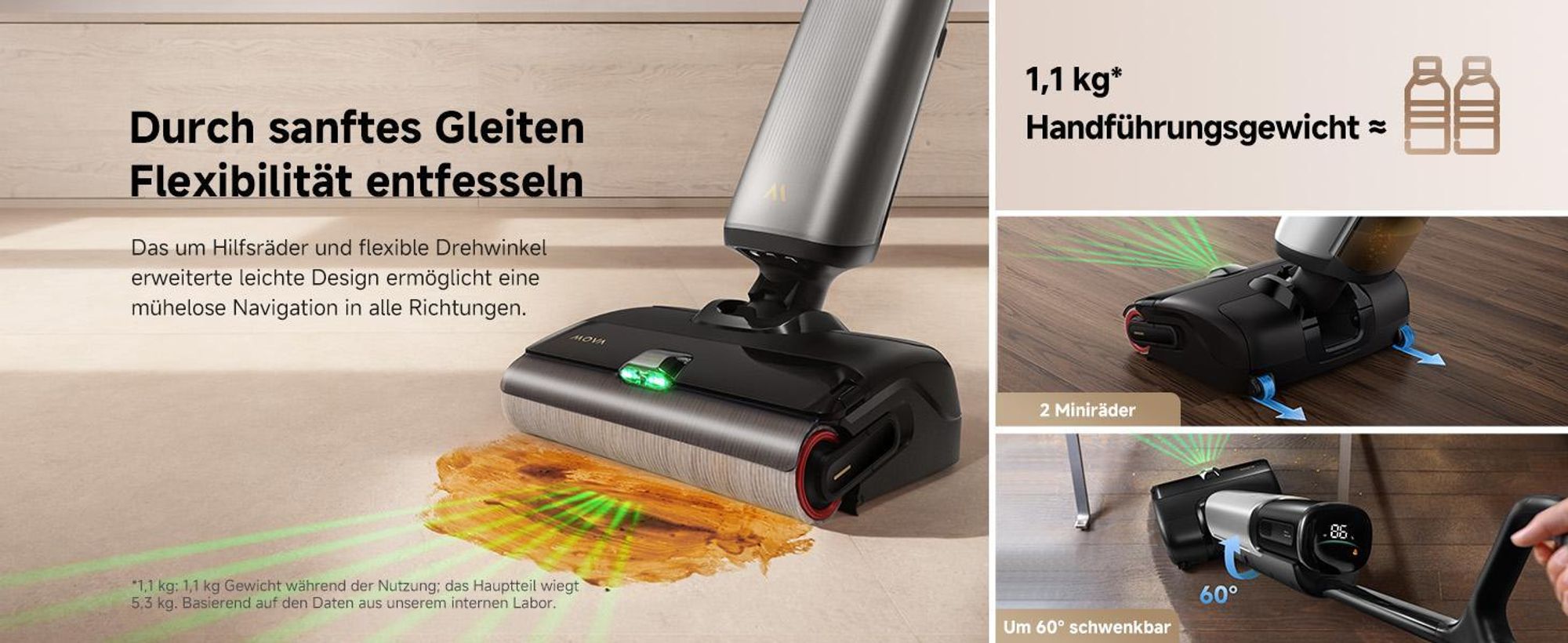MOVA X4 Pro Nass-Trocken-Sauger, Heißwasser-Wischfunktion, Tangle-Free, Selbstreinigung bei 100 °C, 20 kPa Saugkraft, intelligente Saugkraftregelung