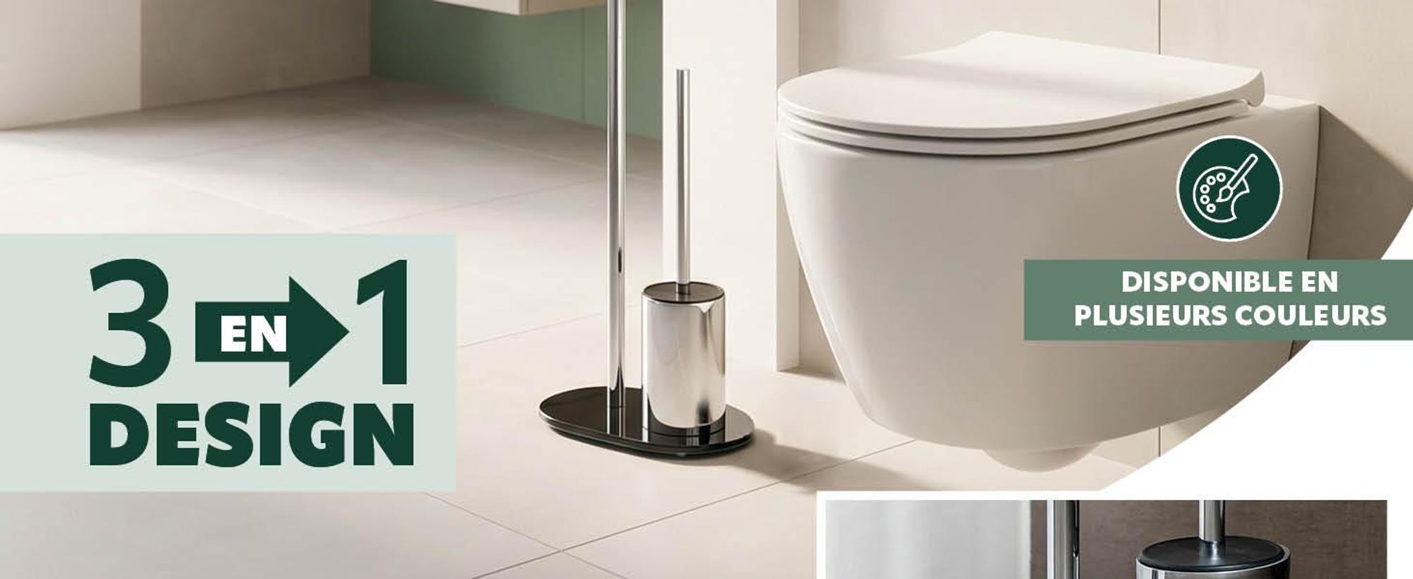 Brosse de toilettes dans la salle de bains
