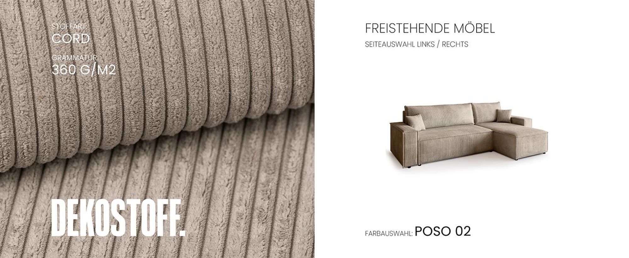 BroMARKT Ecksofa ADI Schlaffunktion Bettkasten L-Form 125x200 cm Beige
