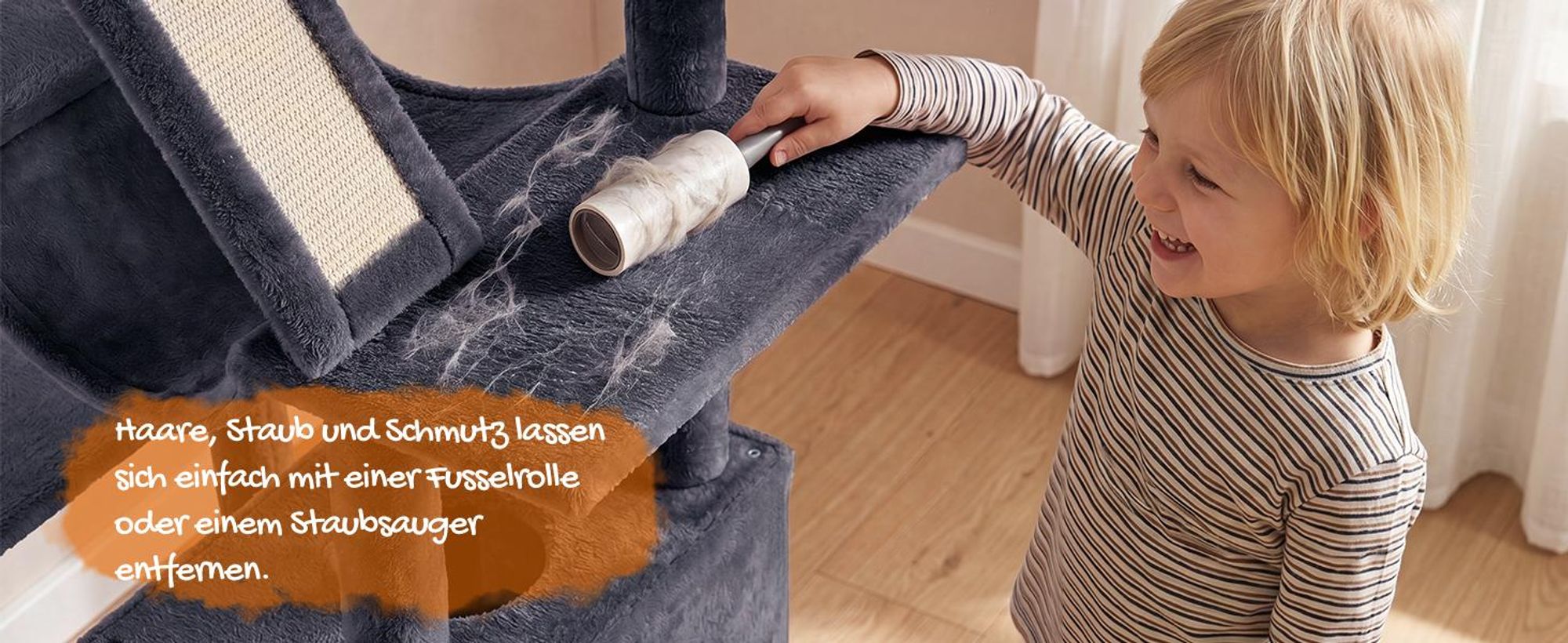 FEANDREA Kratzbaum XXL für Große Katzen mit 7 Ruhezonen und Sisal 55 x 45 x 205 cm Dunkelgrau