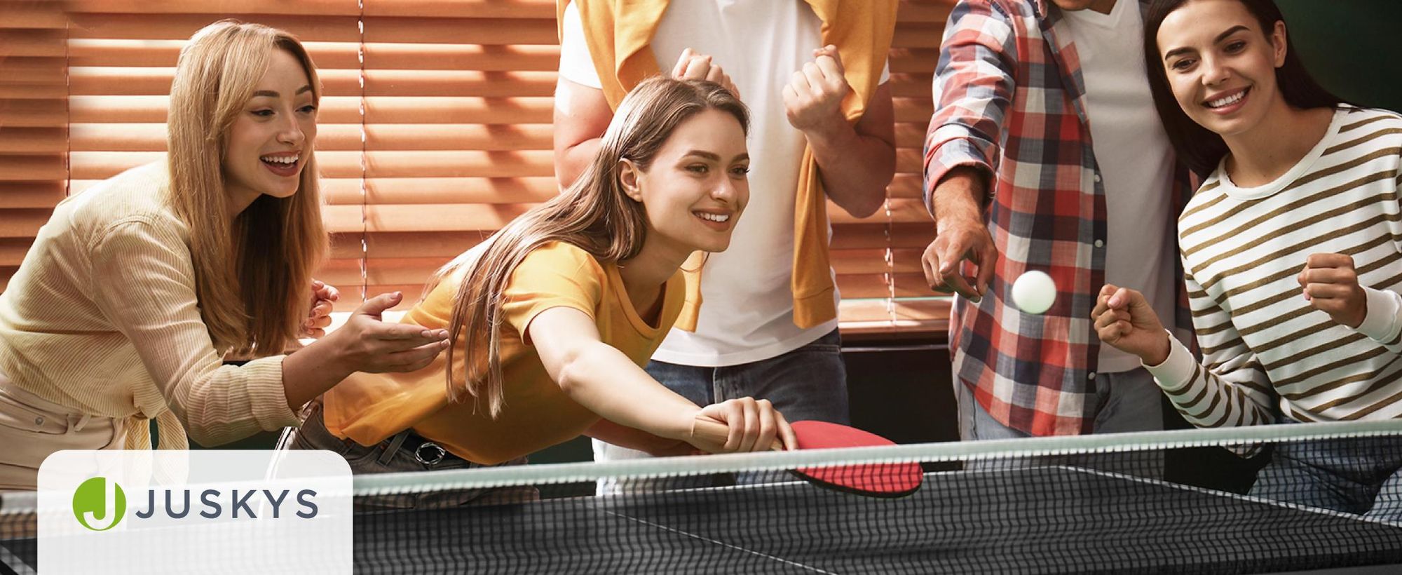 Juskys Mini Tischtennisplatte Flexi mit Zubehör - klappbar - Zuhause & unterwegs - Schwarz