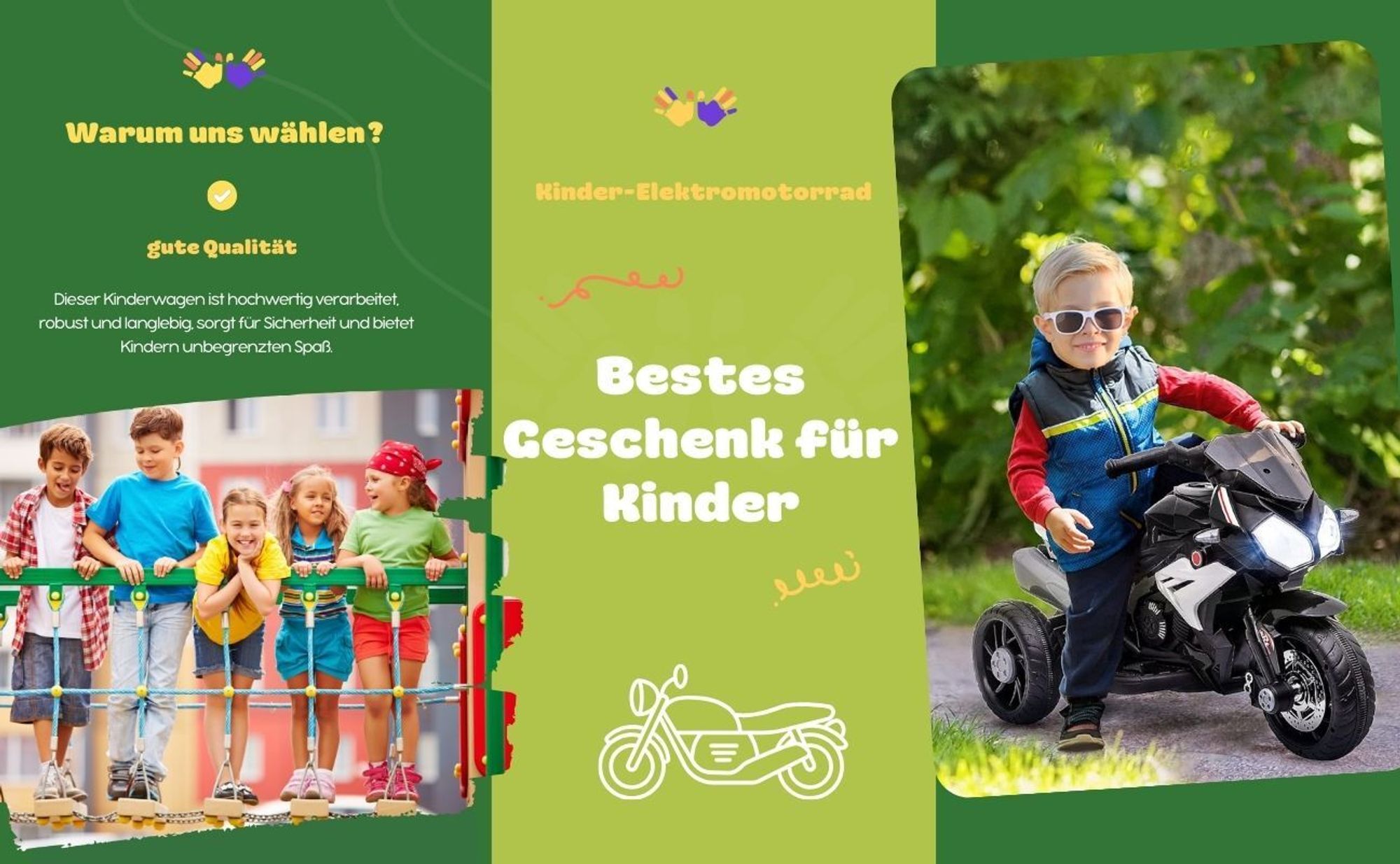FCH 6V 7Ah Elektro Kindermotorrad Kinderfahrzeug Elektro-Dreirad 88 x 42 x 53cm Weiss