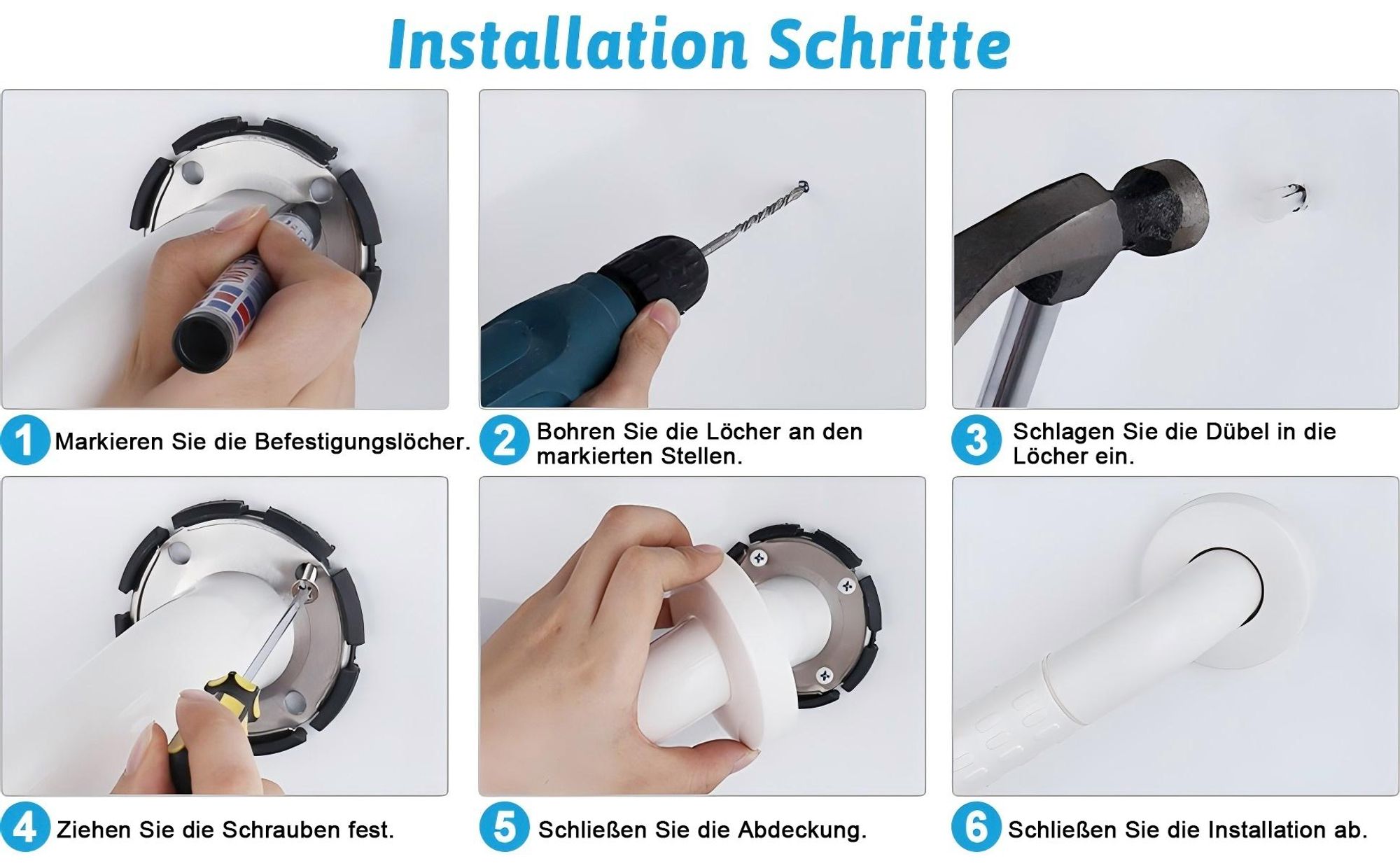 Haltegriff, Wandgriff, Wannengriff, Badewannengriff, Duschgriff, 35CM, für Senioren, Kinder, Schwangere
