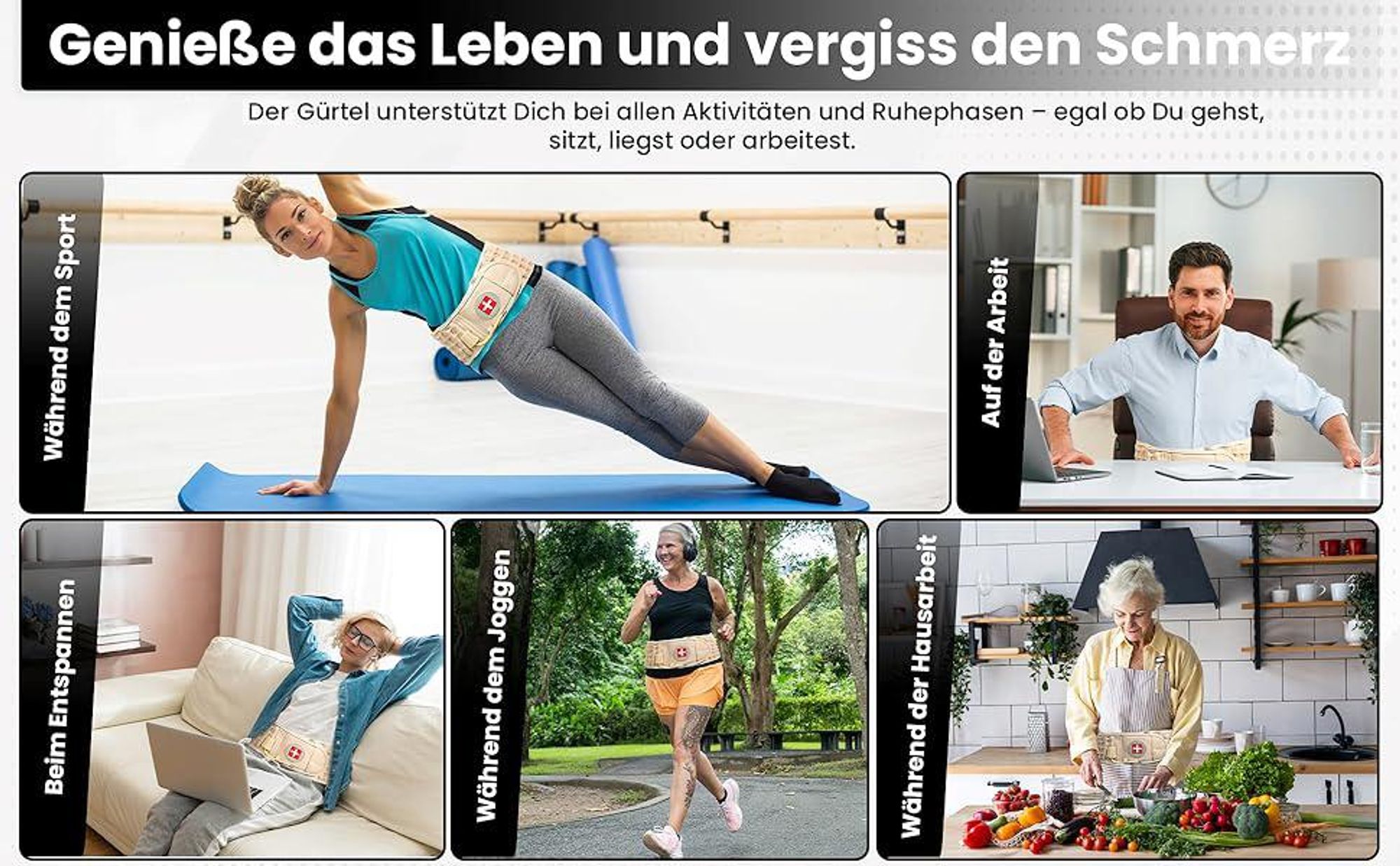 Rückenbandage, Bandscheiben-Gürtel, Lendenwirbelstütze, Aufblasbarer Lendengürtel Gürtel, Schmerzen im unteren Rücken Linderung