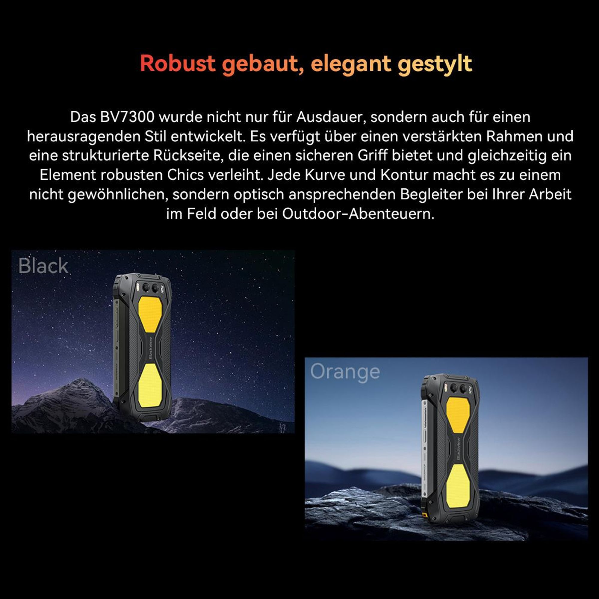 Blackview BV7300 Outdoor Handy incl W60,15000mAh/45W/7W Reverse Charging, 18GB+256GB, 6.67",50MP+32MP, Ohne Vertrag, 800LM Camping lampe, Gemini, NFC
