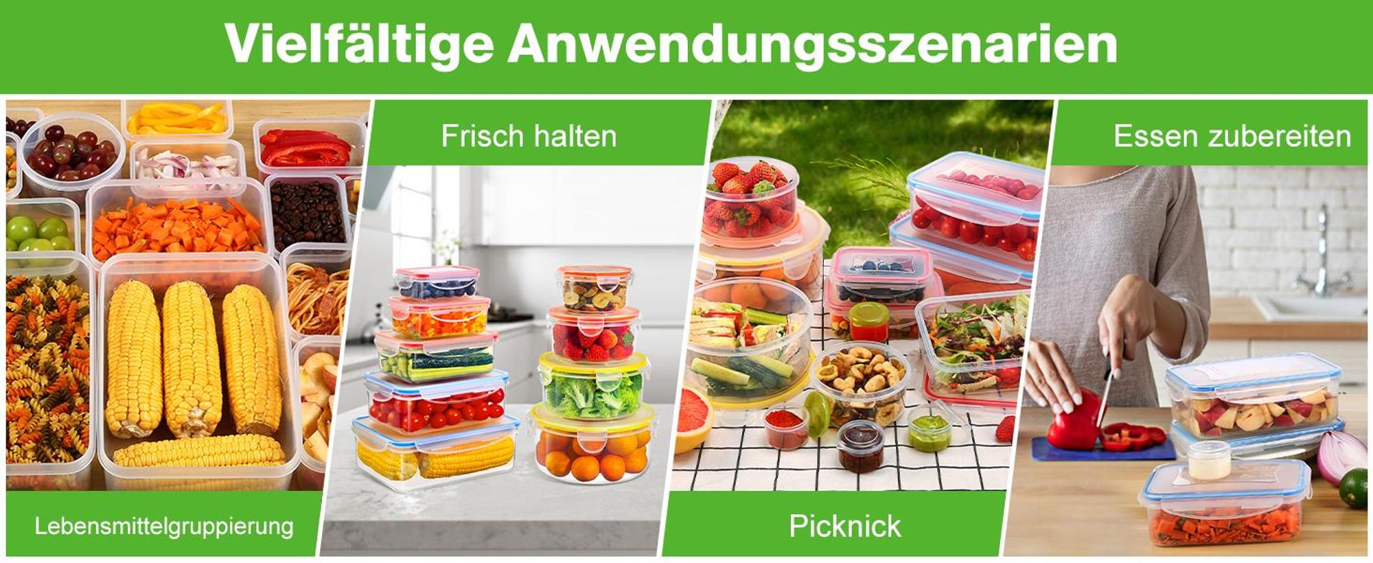 YASHE 28 PCS Frischhaltedosen mit Deckel, Luftdichte Vorratsdosen Set, Vorratsdo