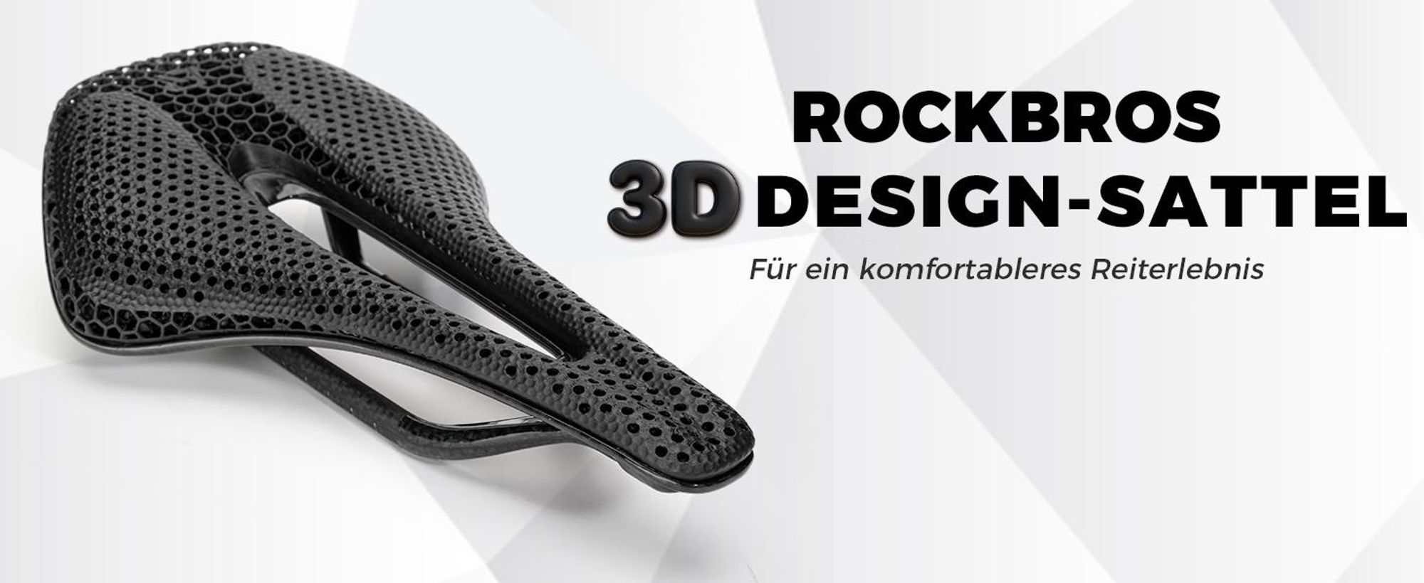 ROCKBROS Fahrradsattel 3D Druck Bequem Weich Carbon MTB Sattel Ergonomisch Für Herren Damen Rennrad Gravel E-Bike