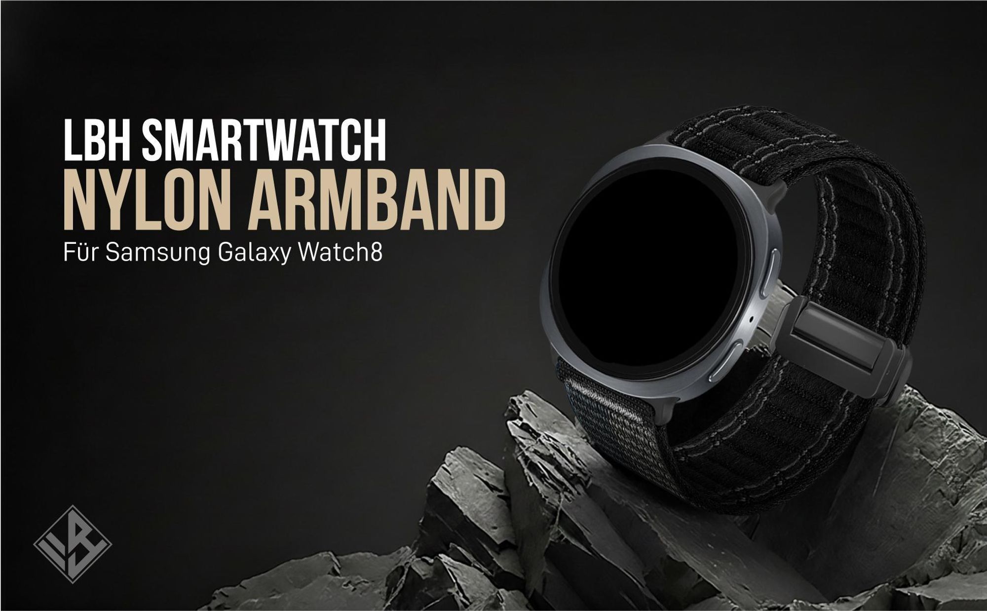 Schwarzes Armband für Samsung Galaxy Watch8 40mm mit Magnetverschluss