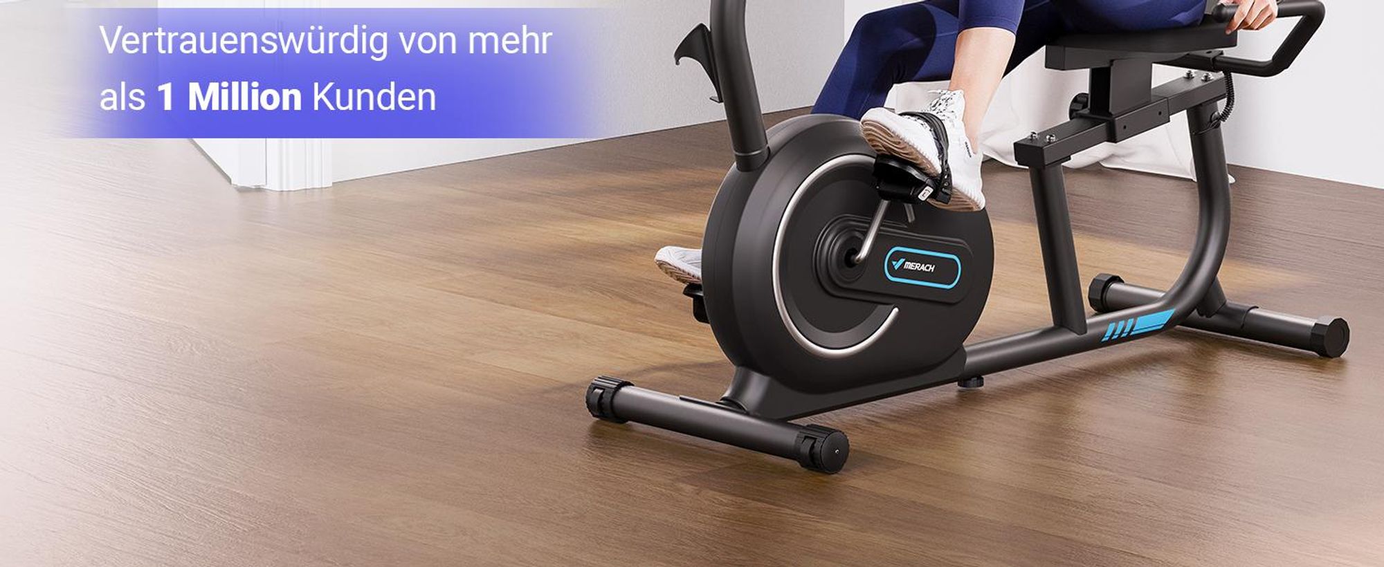 Liegeergometer für Zuhause – 8 Widerstandsstufen, leise & komfortabel, App & Herzfrequenzsensoren, LCD-Monitor, verstellbare Rückenlehne, bis 136 kg