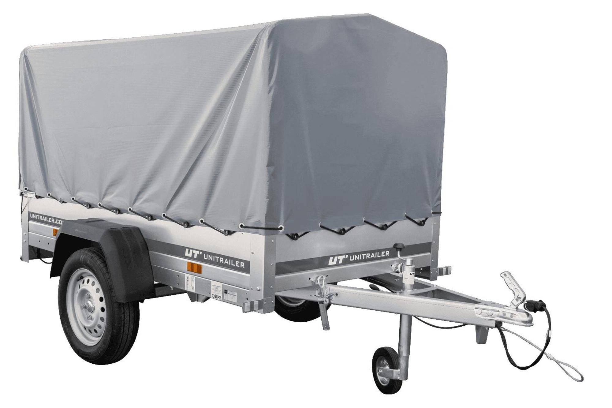Tieflader Pkw Anhänger Garden Trailer 200 KIPP 200x106 cm 750 kg [mit Hochspriegel, Hochplane und Stützrad]