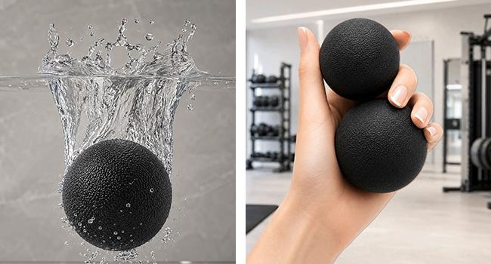 KRUMAD Massageball Set 2 Stück, Faszienball Lacrosse Ball, Triggerpunkt Massagebälle 8 cm 6 cm, für Yoga, Faszientraining und Selbstmassage