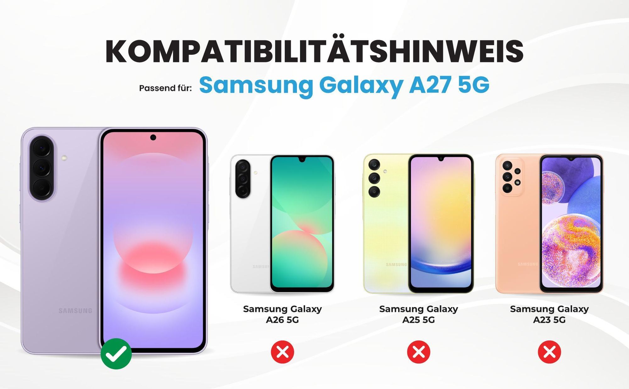 Kompatibilitätshinweise Hülle für Samsung Galaxy A27 5G