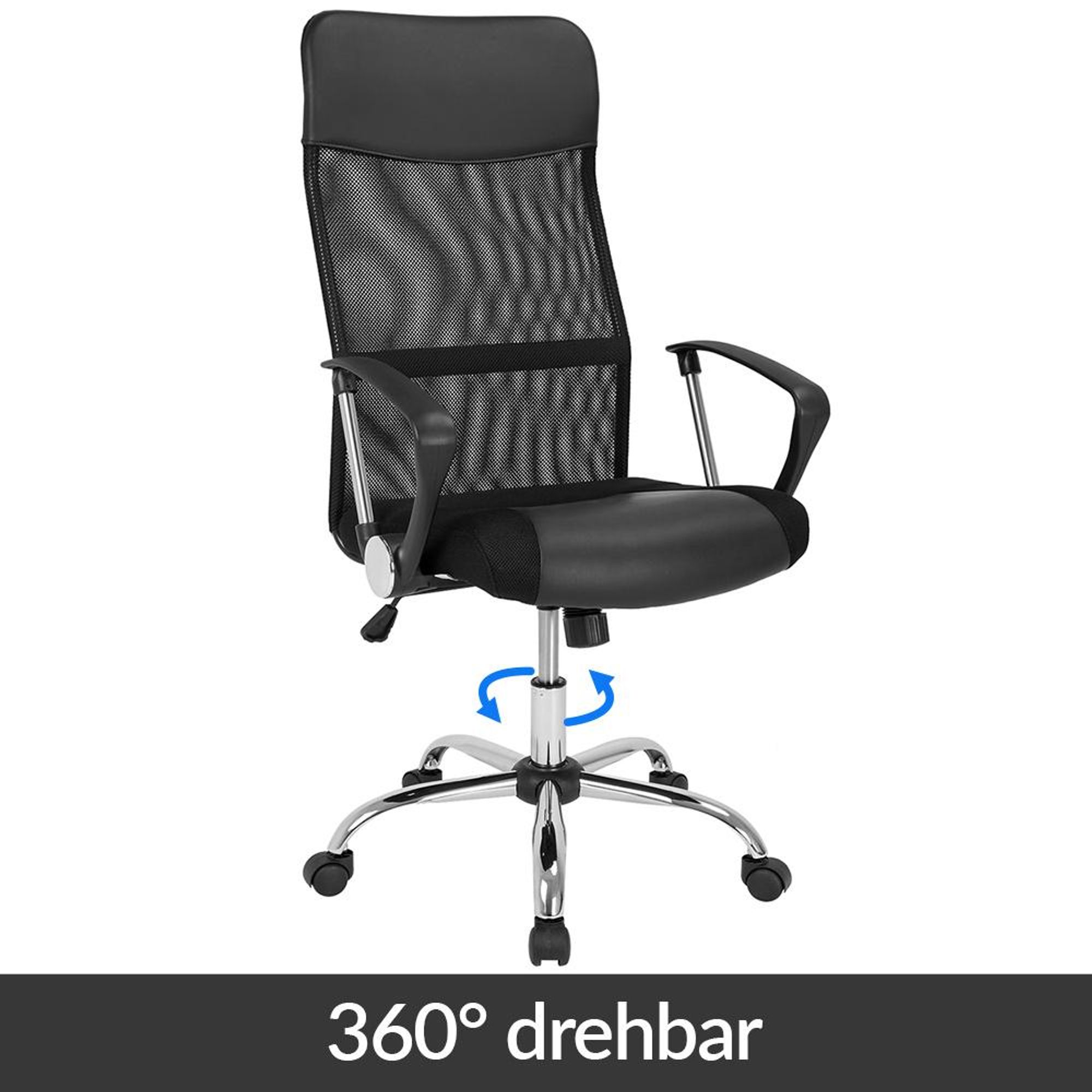 CASARIA ergonomischer Bürostuhl höhenverstellbar Schwarz