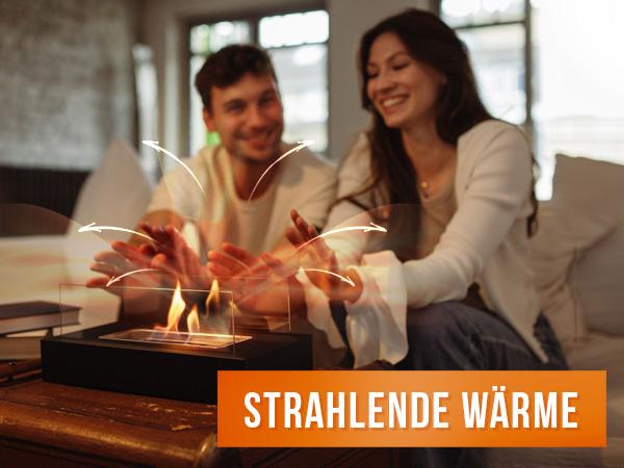 Flammtal [Das Original] Bioethanol Tischkamin XL 35 cm [3h Brenndauer] – Tischfeuer für Indoor & Outdoor – Mit verstellbarer Flamme – Ethanolkamin