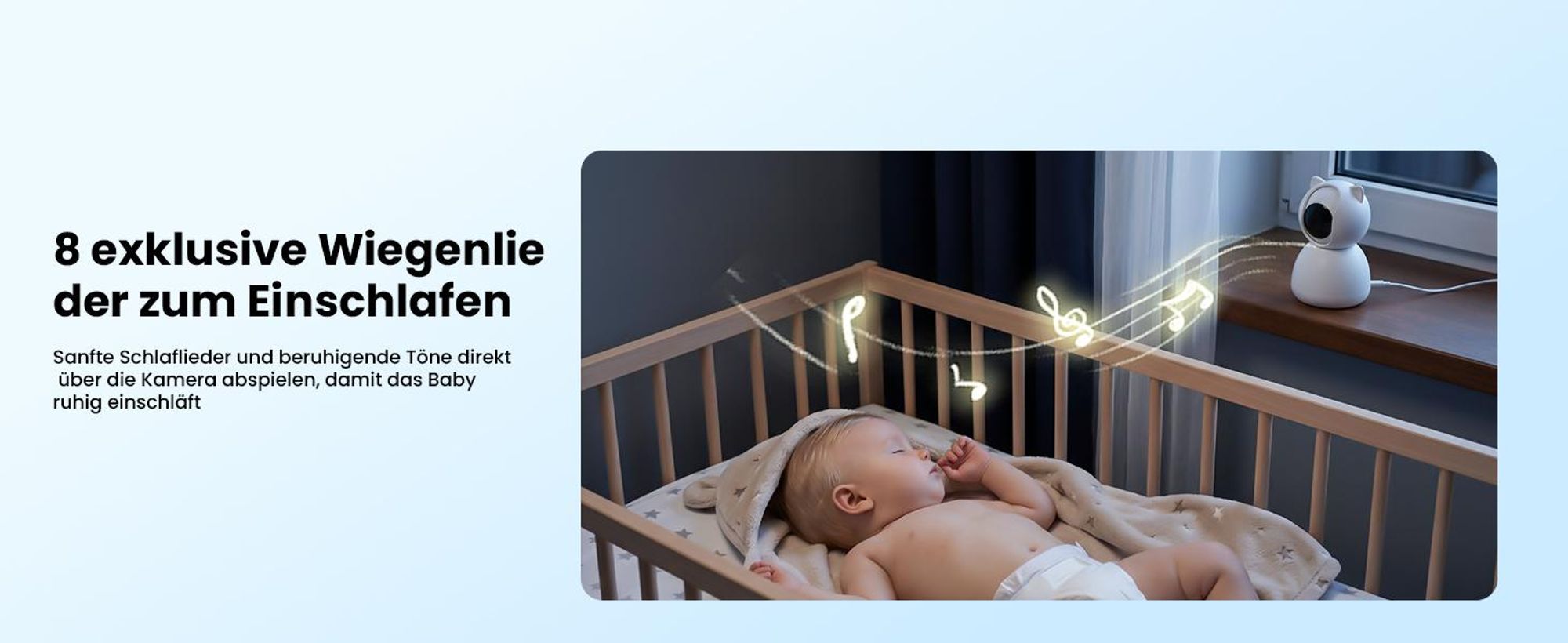 Babyphone mit Kamera und Audio ohne WLAN5 Zoll Display 30h Akkulaufzeit schwenkbar und neigbar 2xZoom Nachtsicht VOX Gegensprechfunktion mit Halterung