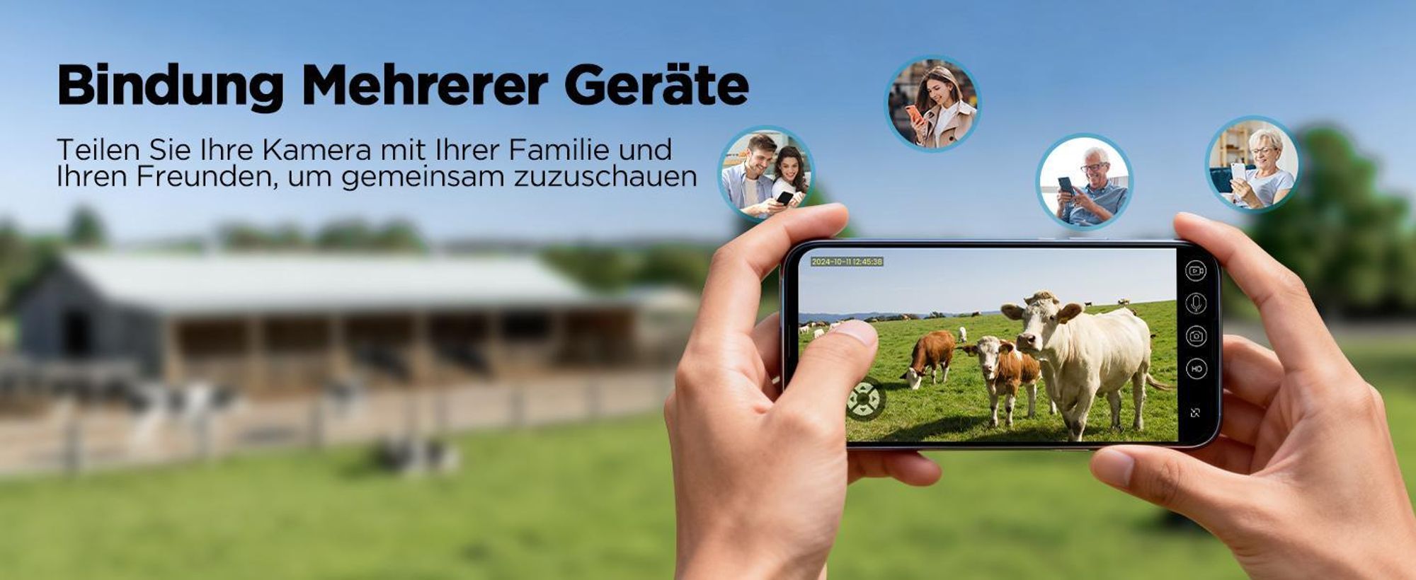 4G LTE Überwachungskamera Aussen Solar mit SIM Karte Ohne WLAN 2K PTZ Kabellos IP Kamera Outdoor Ohne WLAN PIR Erkennung Farb/IR Nachtsicht