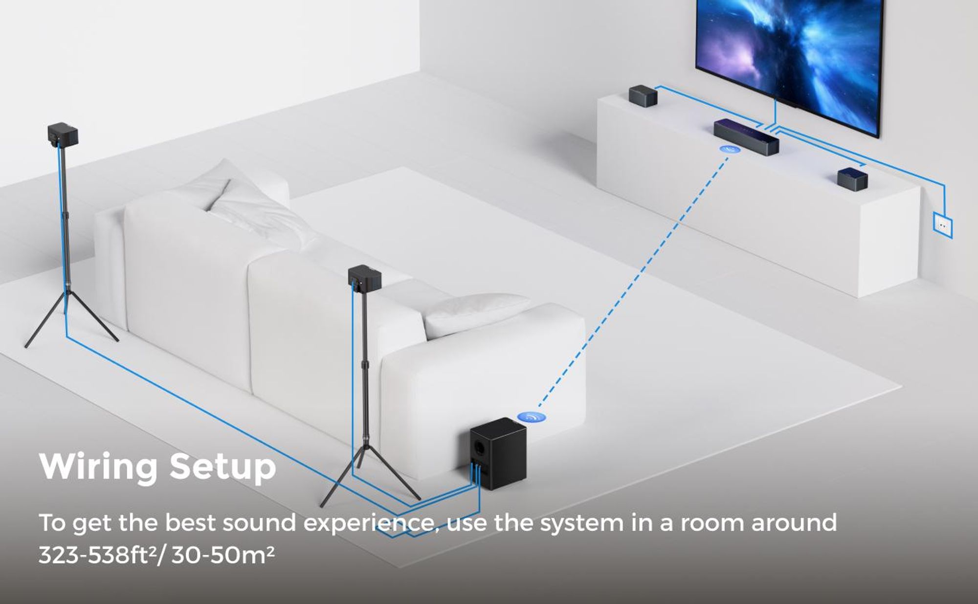 ULTIMEA 7.1 Dolby Atmos Soundbar für TV, Heimkino Sound Surround System, Poseidon D80 Boom