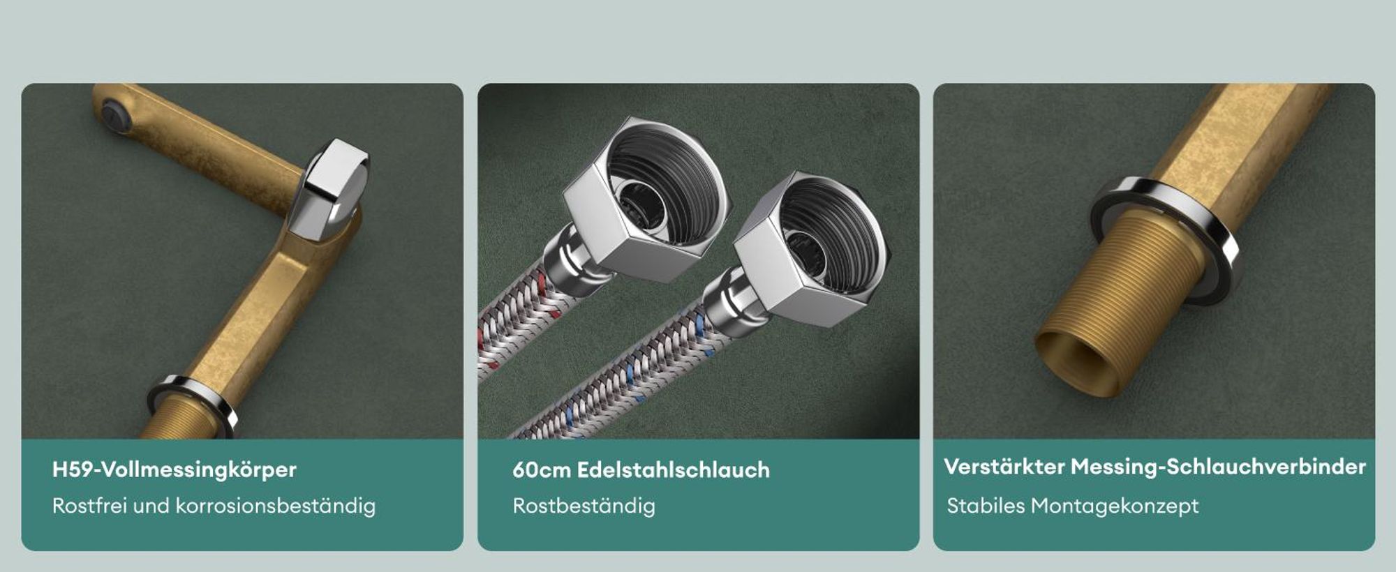 Mai & Mai Armatur Bad Wasserhahn Badezimmer Waschtischarmatur Einhebelmischer Mischbatterie Bad aus Messing mit Wassersparfunktion Silber 1180